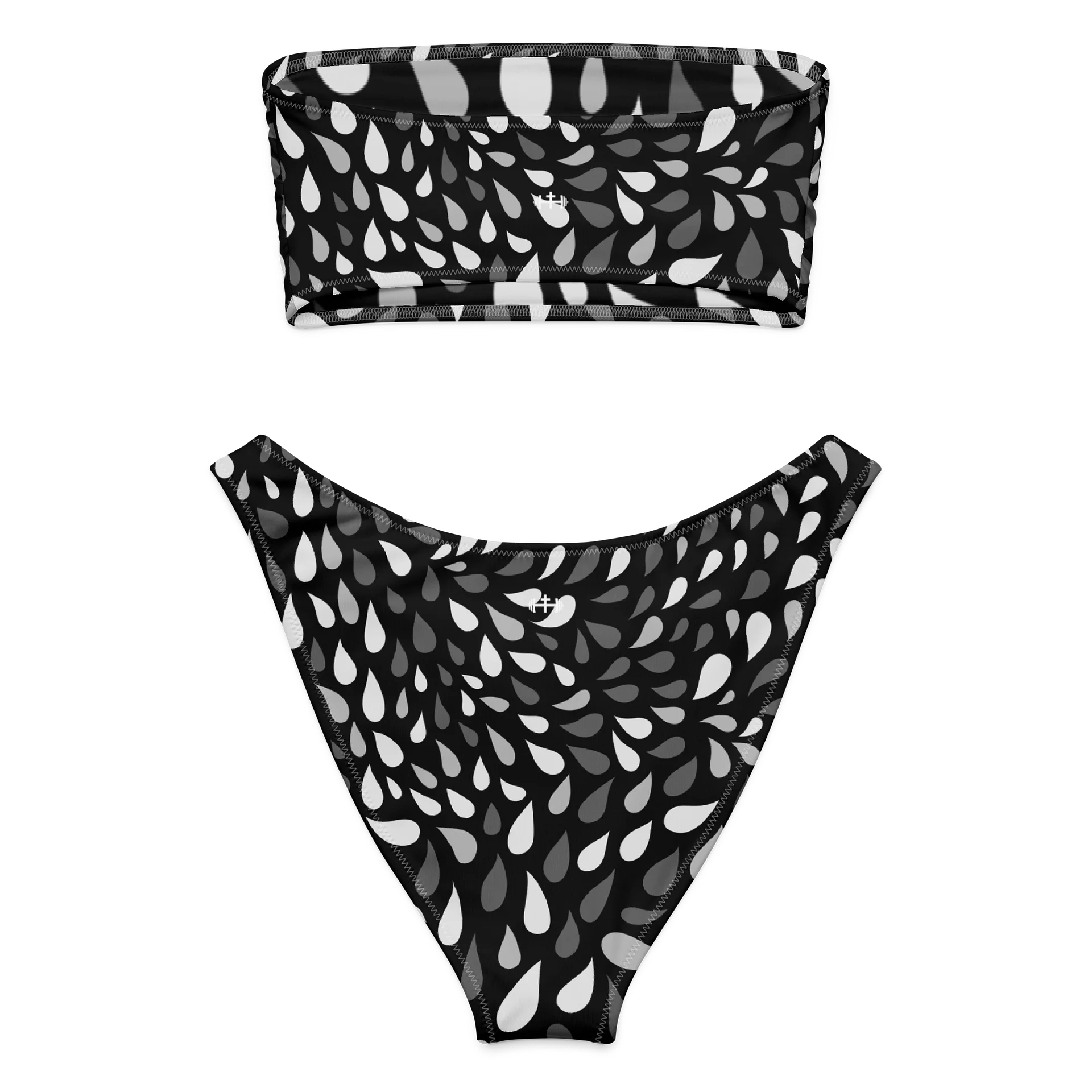His House Womens Bandeau Bikini Set - Black Wave product image (4)
