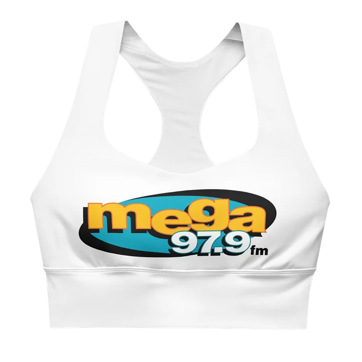 Mega 97.9 All-Over Print Recycled Longline Sports Bra product image (1)