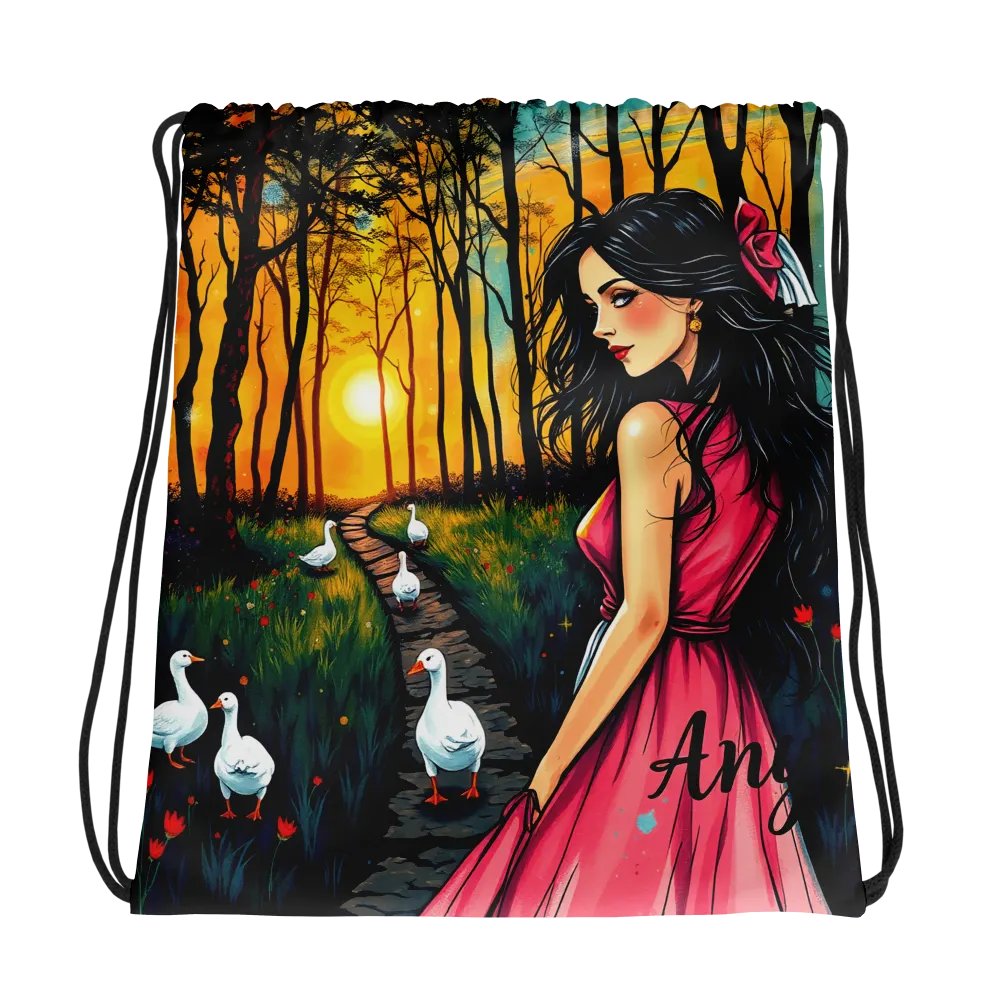 Enchanted geese Drawstring Bag product image (1)