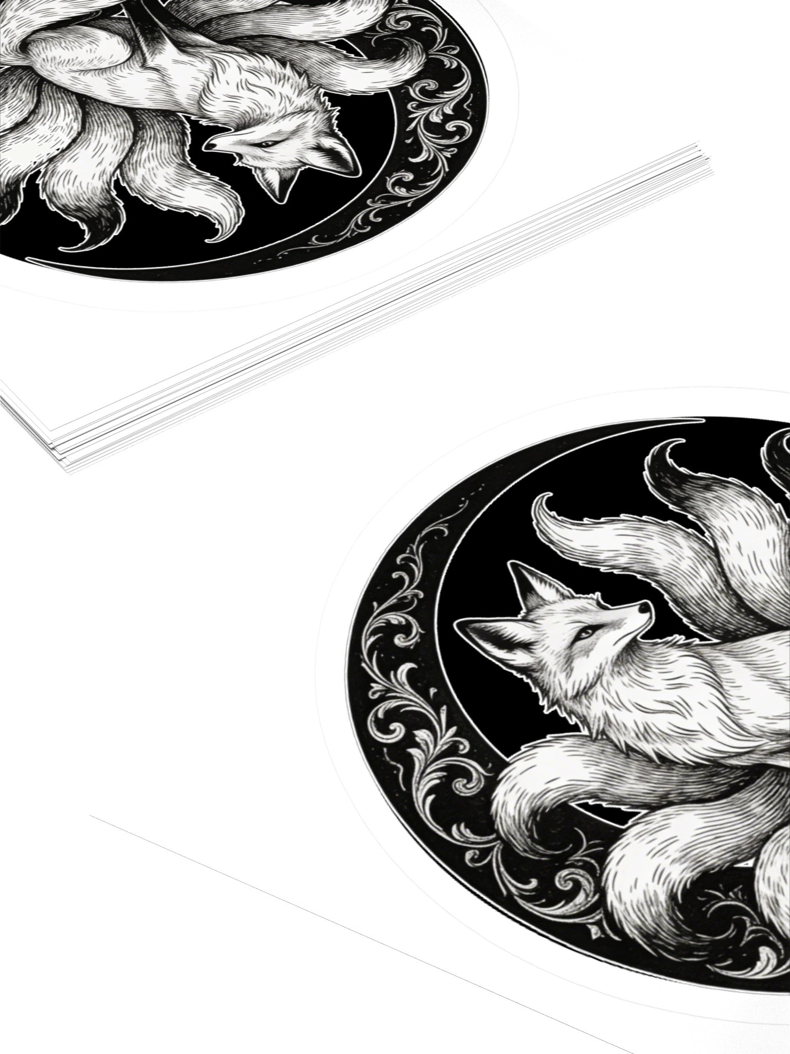 Kitsune Ornate Moon Kiss Cut Sticker product image (11)