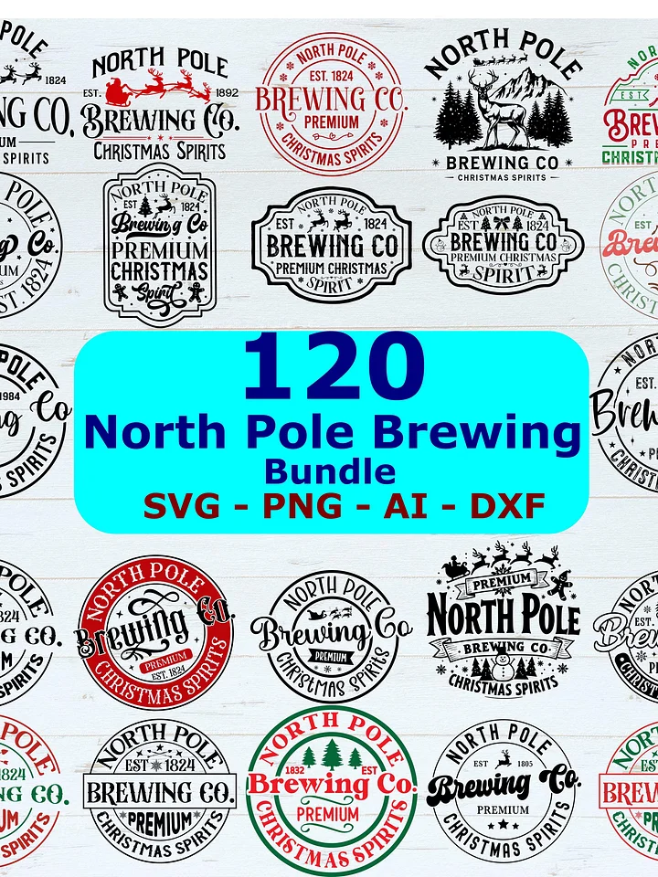 North Pole Brewing Co SVG PNG Christmas Shirt Christmas Vibes Funny Christmas product image (1)