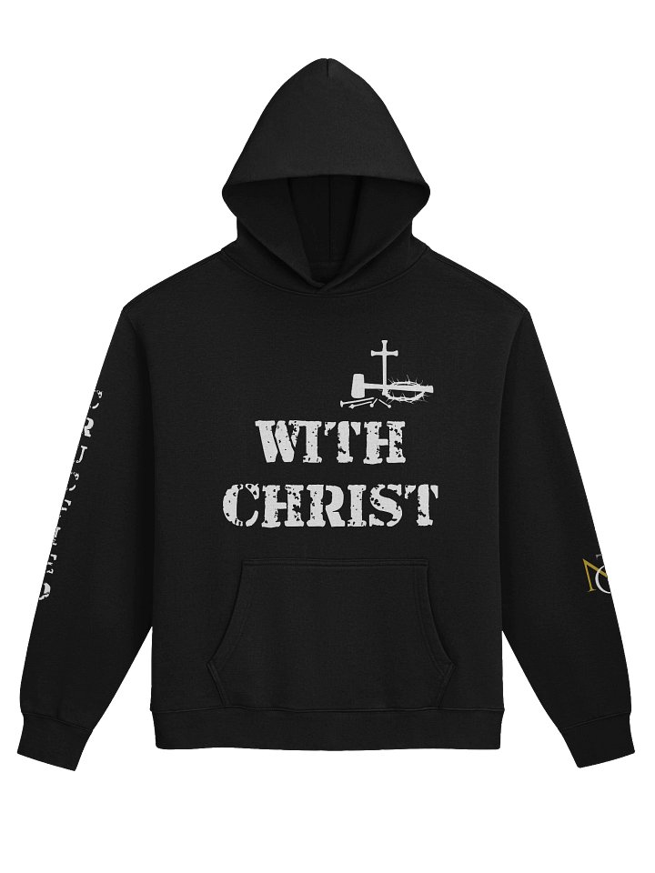 Crucified With Christ Stylized Oversized Black Hoodie product image (1)