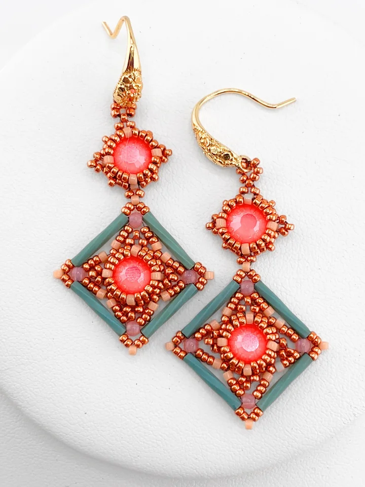 Beading Pattern - Tropical Tide Crystal Earrings product image (1)