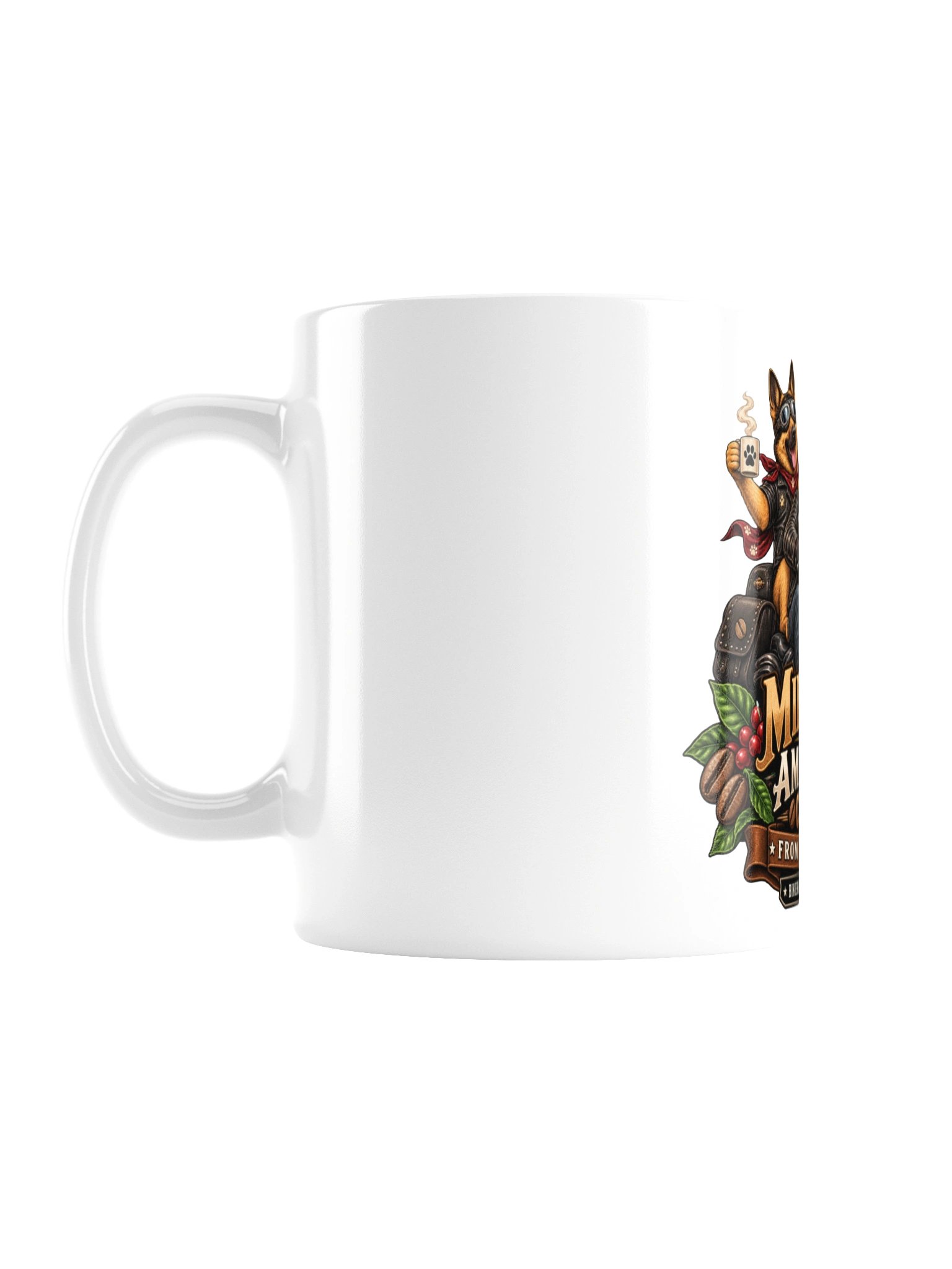 German Shepherd Biker Coffee Mug | Bikers Drink Coffee Too – Midwest American Coffee product image (1)