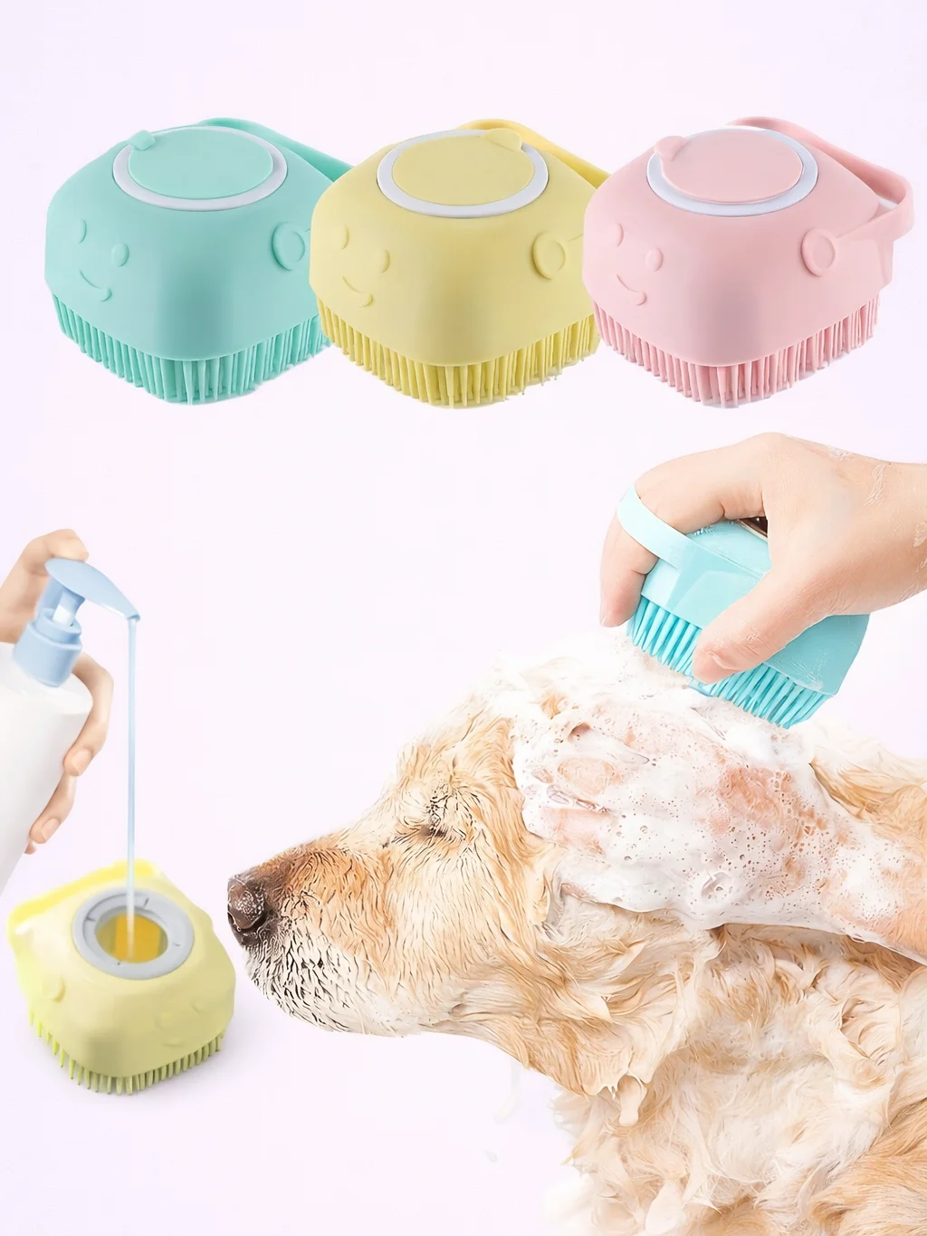 2-in-1 Shampoo Dispenser Grooming Brush product image (1)