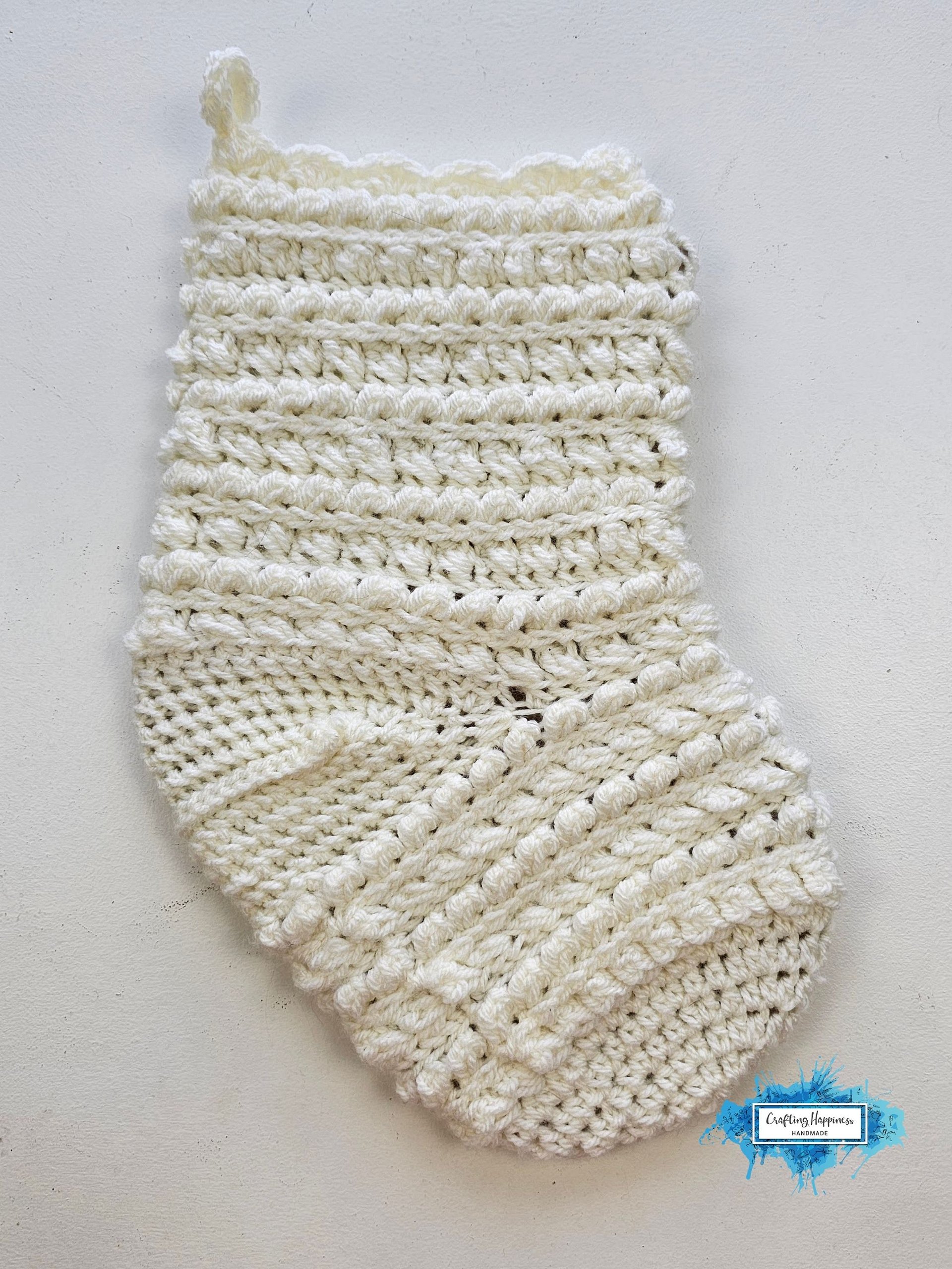 CROCHET PATTERNS + VIDEO | Christmas Stocking Pattern pdf | Moon Fern Christmas Collection | Textured Holiday Sock | Mantel Decor product image (2)