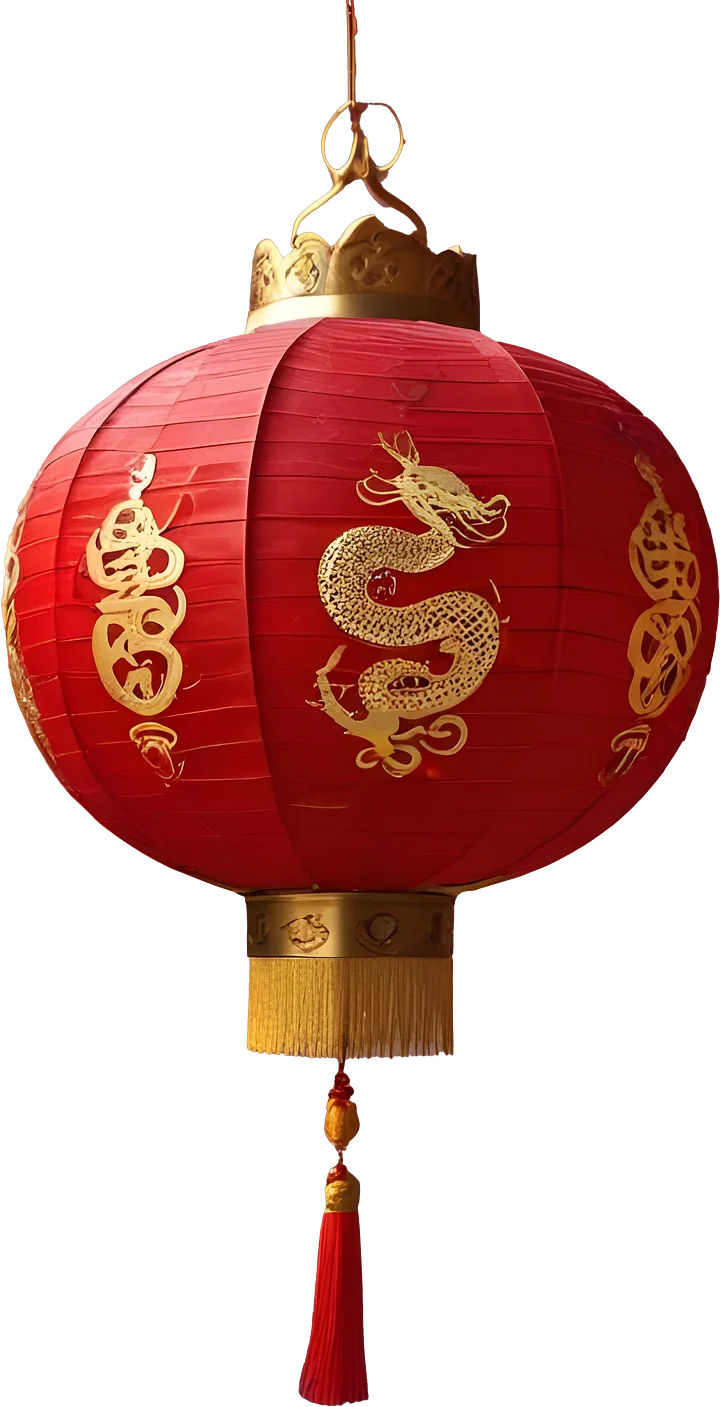 Chinese Dragon Lantern – Vibrant Red and Gold Festive Design PNG product image (1)