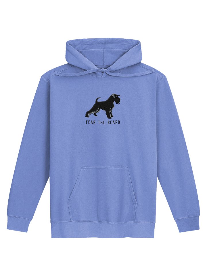 Fear the Beard Premium Hoodie (Embroidered) of a Miniature Schnauzer(Black) product image (1)