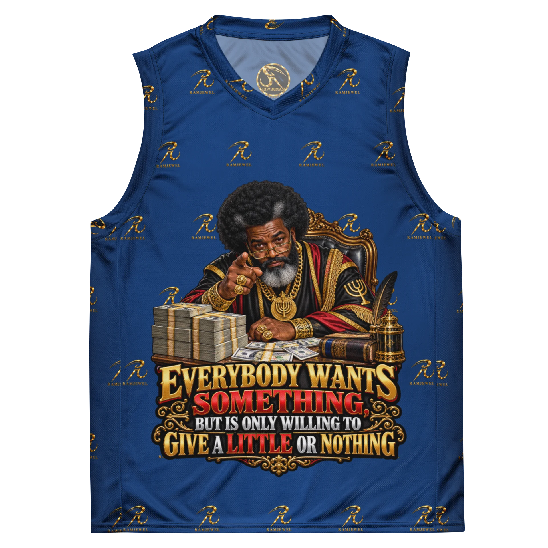 Something For Nothing Basketball Jersey Blue product image (2)