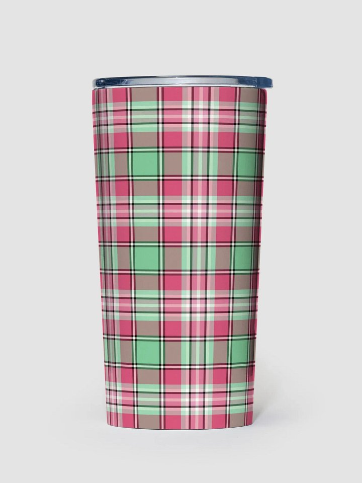 Mint Green and Pink Plaid Travel Tumbler product image (2)