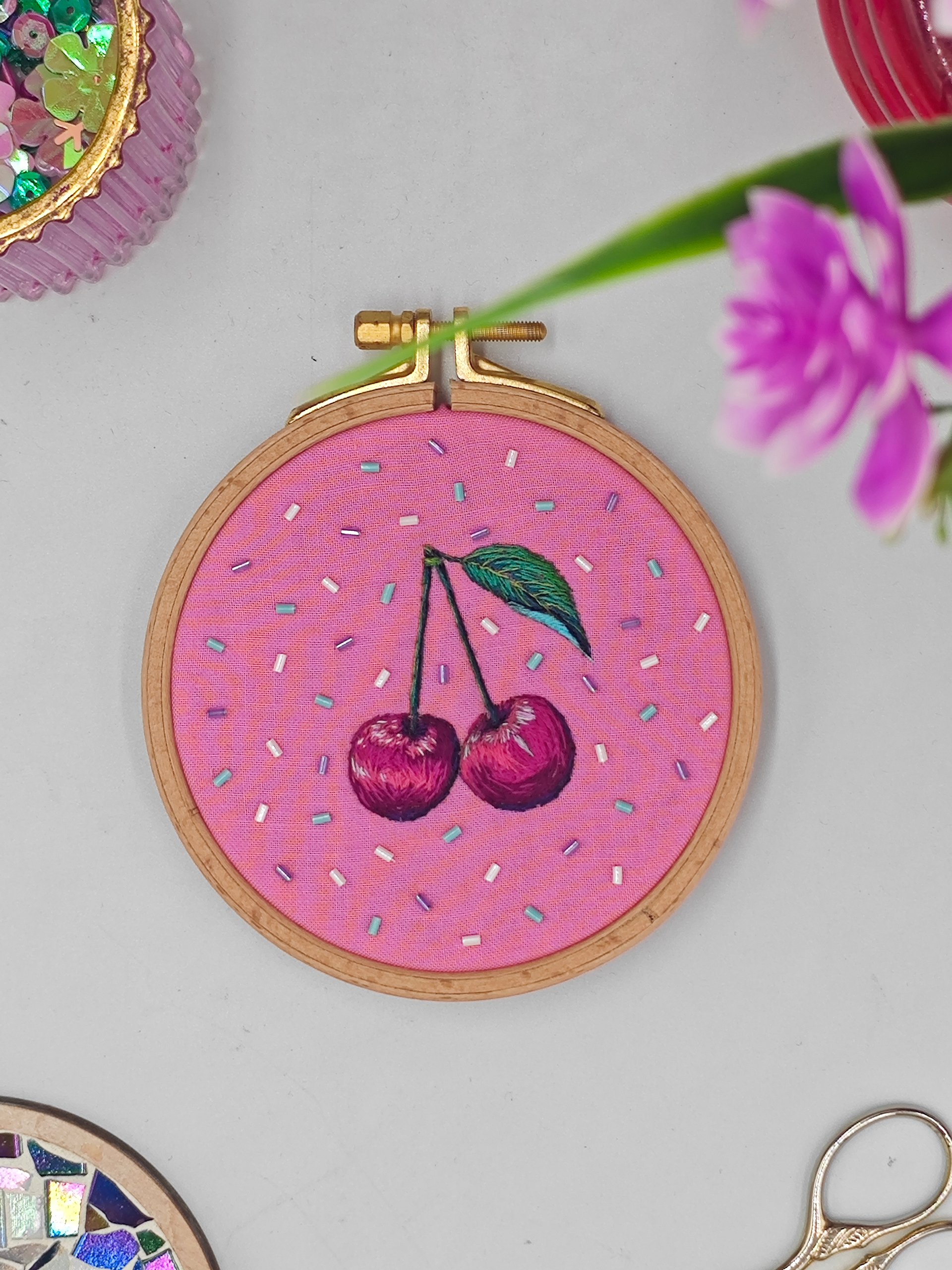 Thread Painted Cherries product image (5)