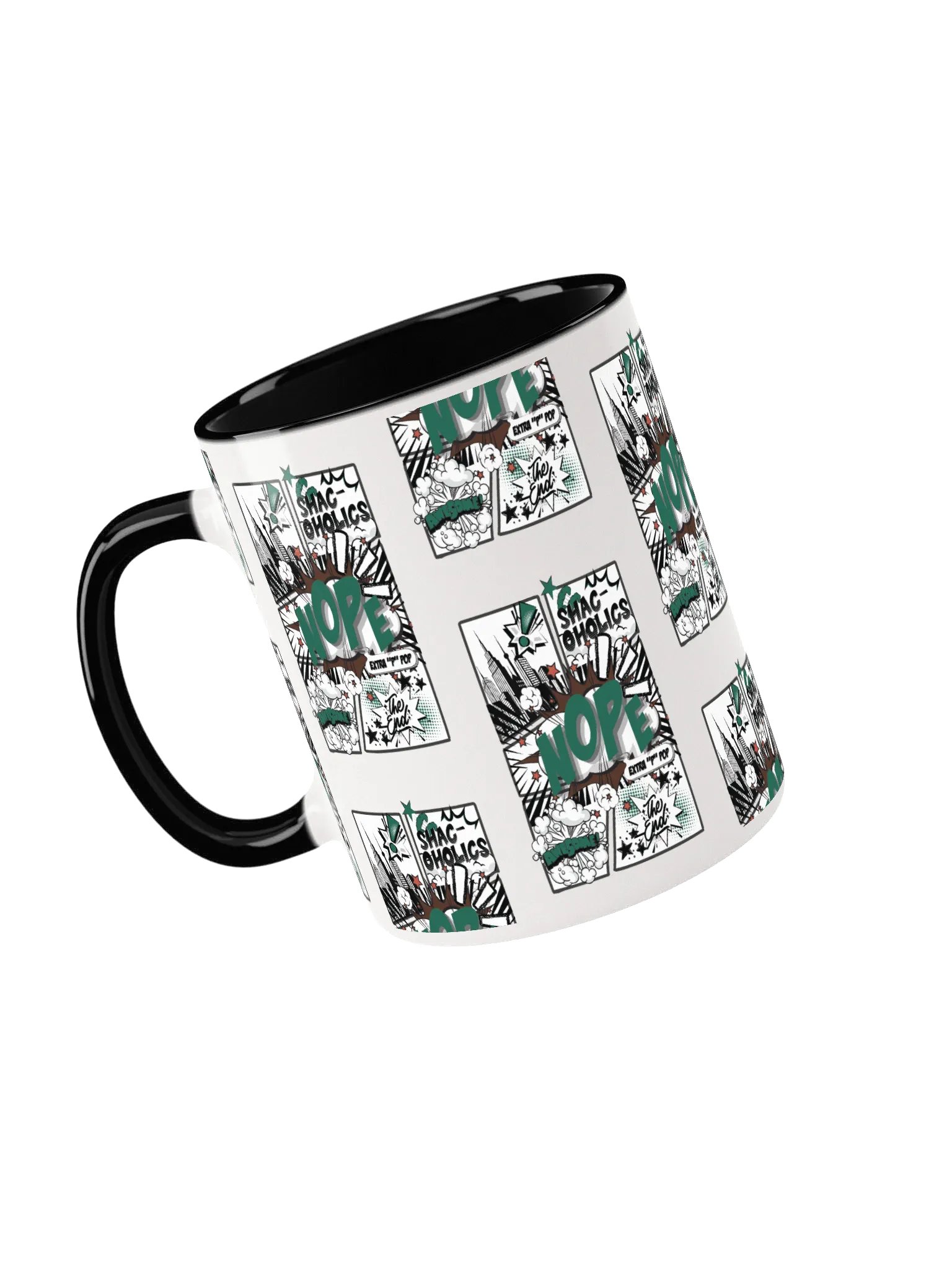 Shac-oholics Comic Blast Mug - Dark Green 