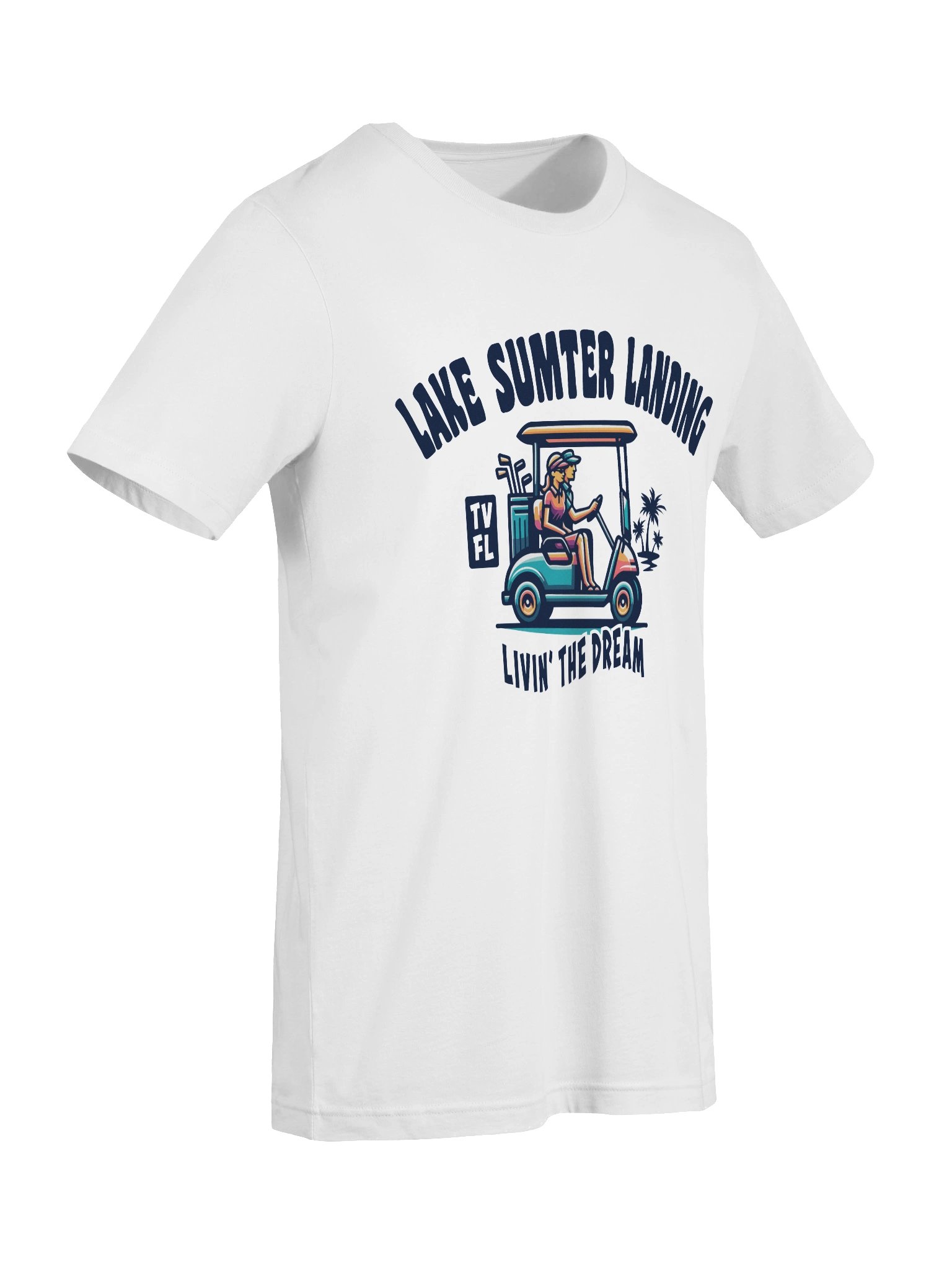 Lake Sumter Landing TV Florida USA Fun Golf Cart Design T-shirt product image (53)