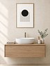Black Sun Abstract Print | Modern Bathroom Wall Art
