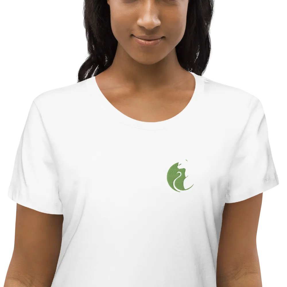 KawaiiKitten Embroidered Organic White Tee! product image (2)