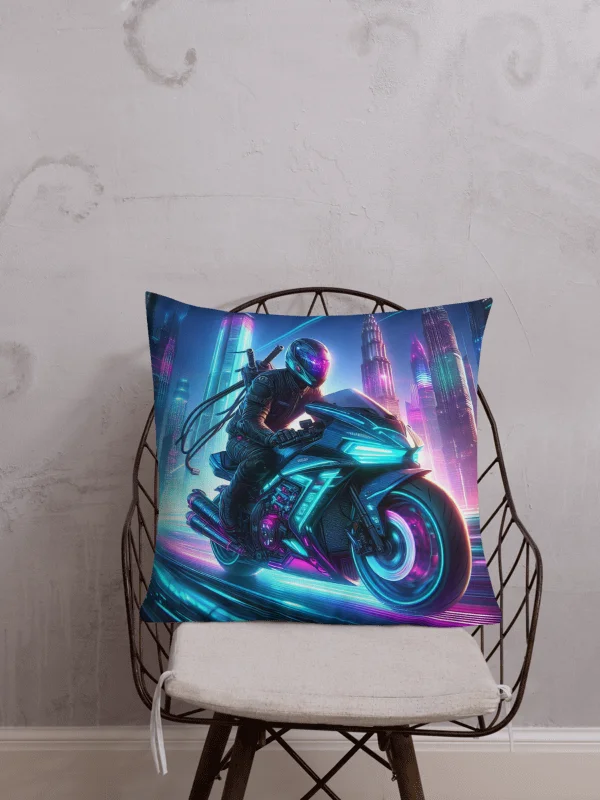 Neon Rider All-Over Print Pillow | | Ai Design Roads never end product image (1)