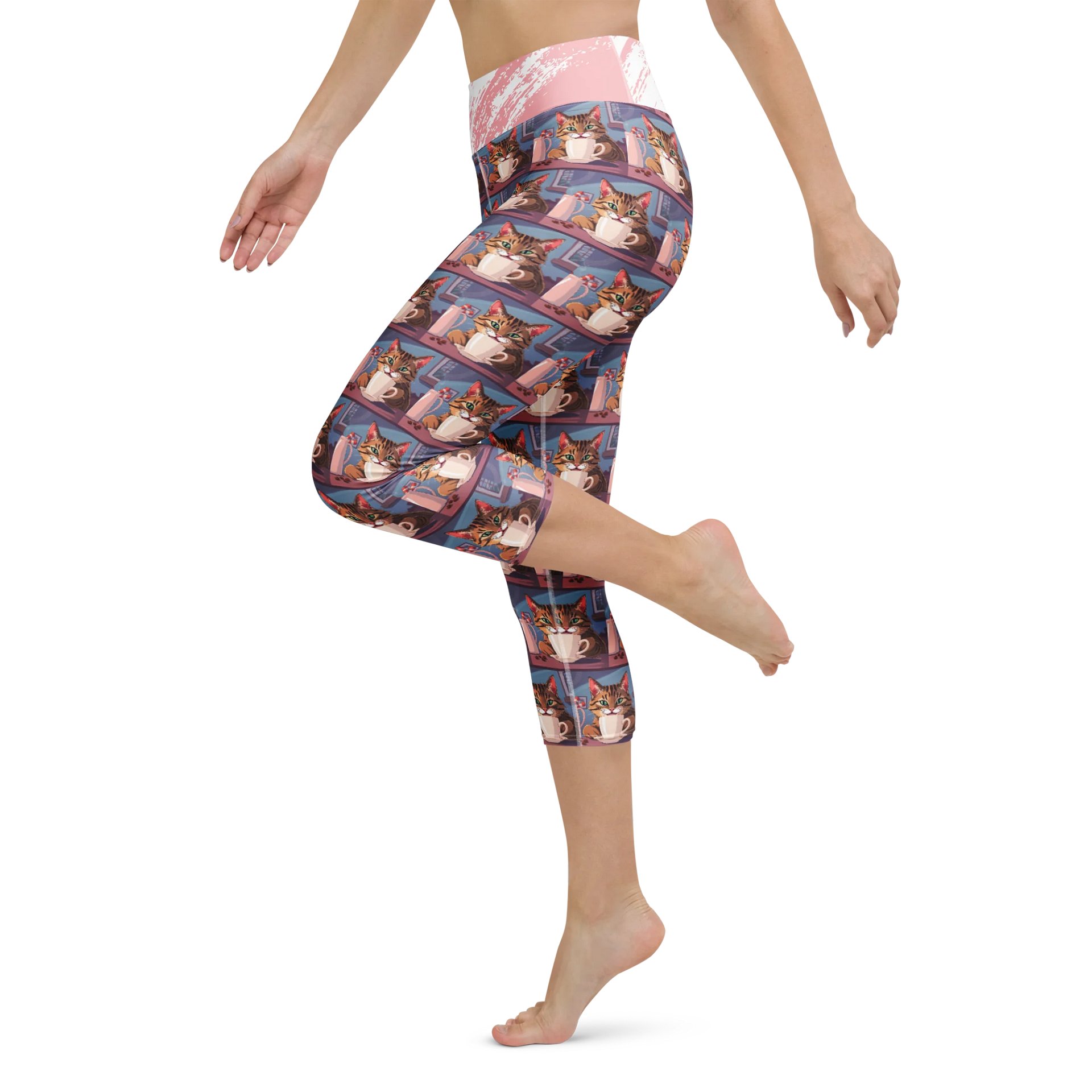 Yoga Capri Leggings-Caffeine Cat product image (5)