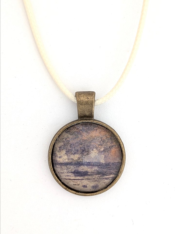 Autumn Echo Abstract Art Glass Cabochon Pendant 1 product image (1)