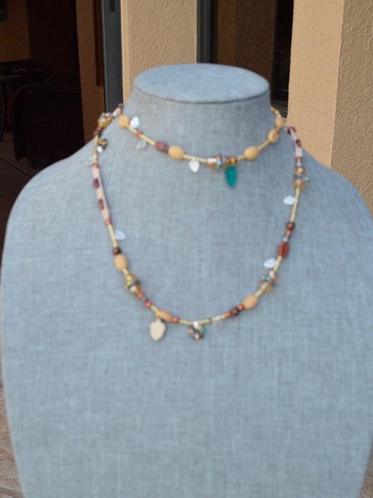 Earthy Handmade Beaded Bohemian Layering Necklace product image (5)