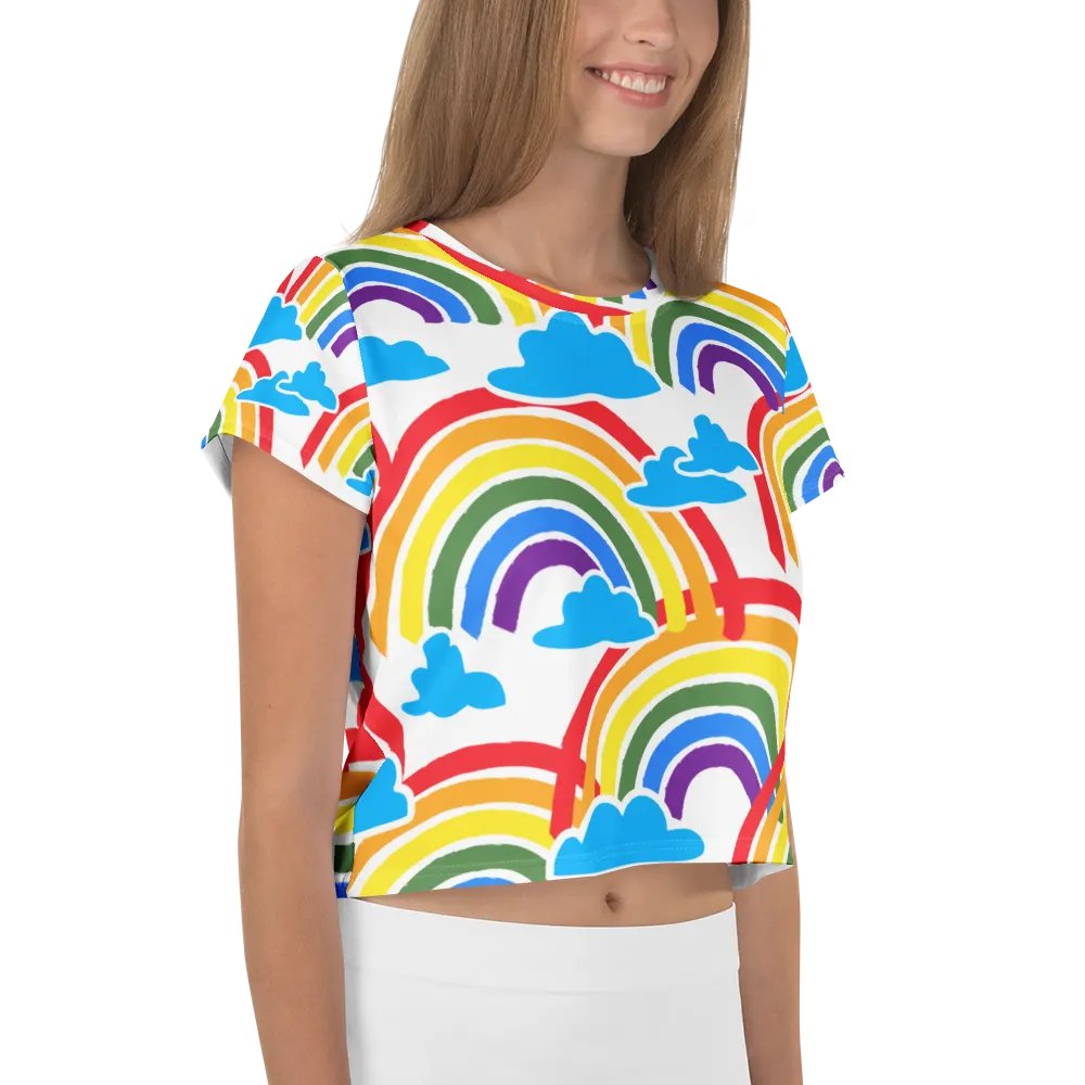 Rainbow Clouds All-Over Crop Tee product image (4)