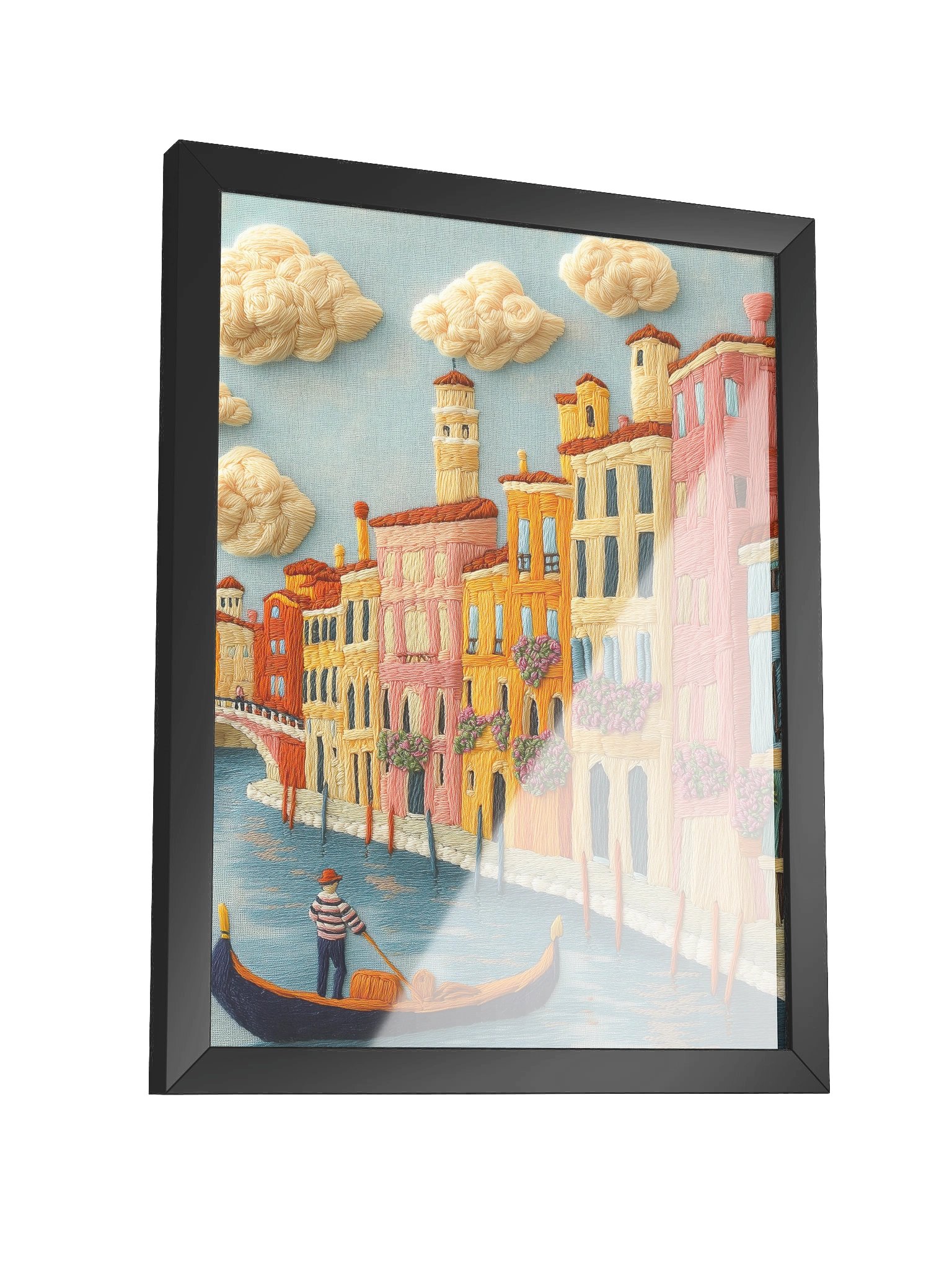 A Little Venice Memory | Embroidery-Style Wall Art — Framed Print product image (19)