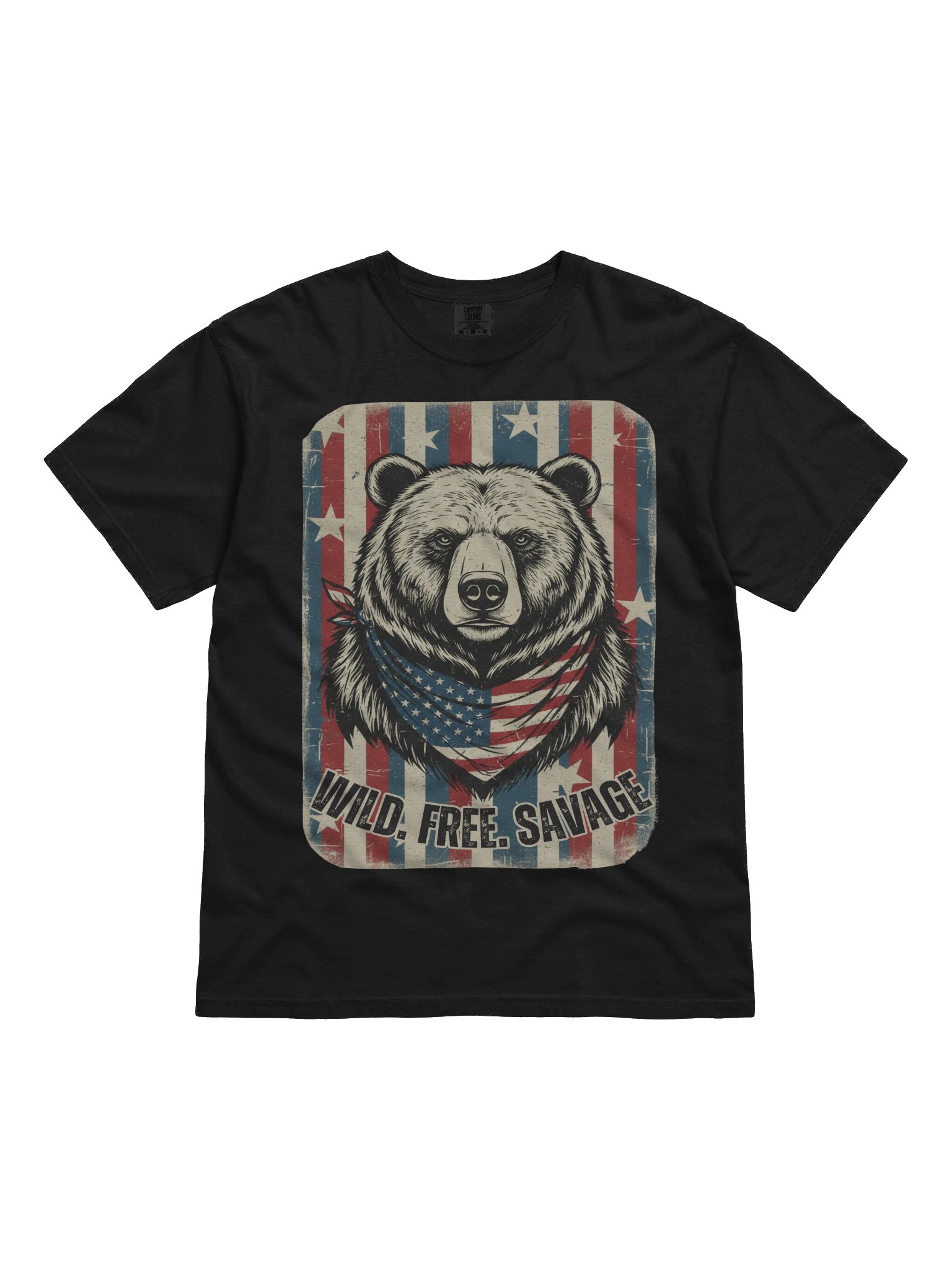 Wild. Free. Savage — Patriotic Bear Tee product image (2)