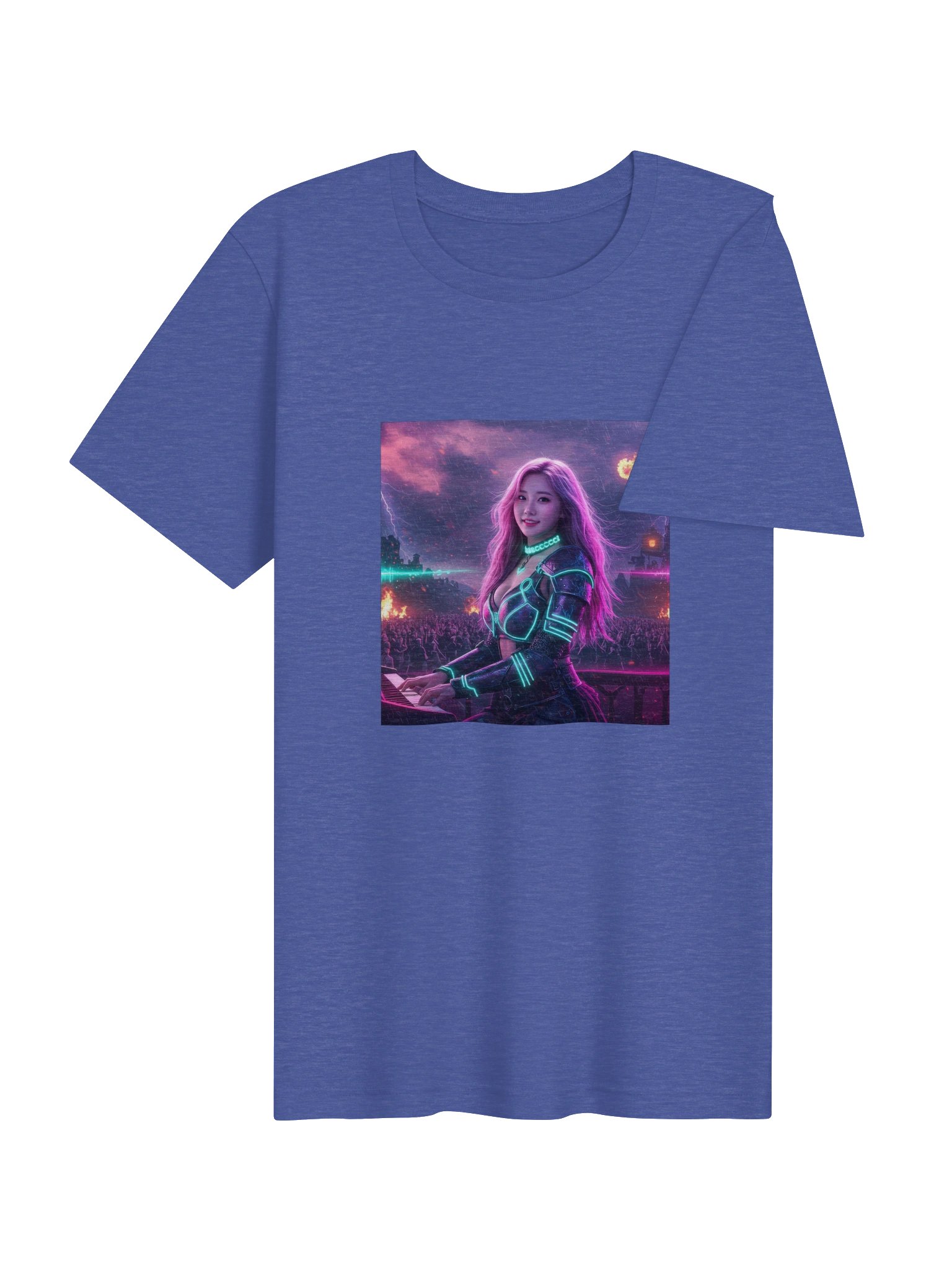 Deltasona Unisex Supersoft Cotton T-Shirt - Heather True Royal product image (4)