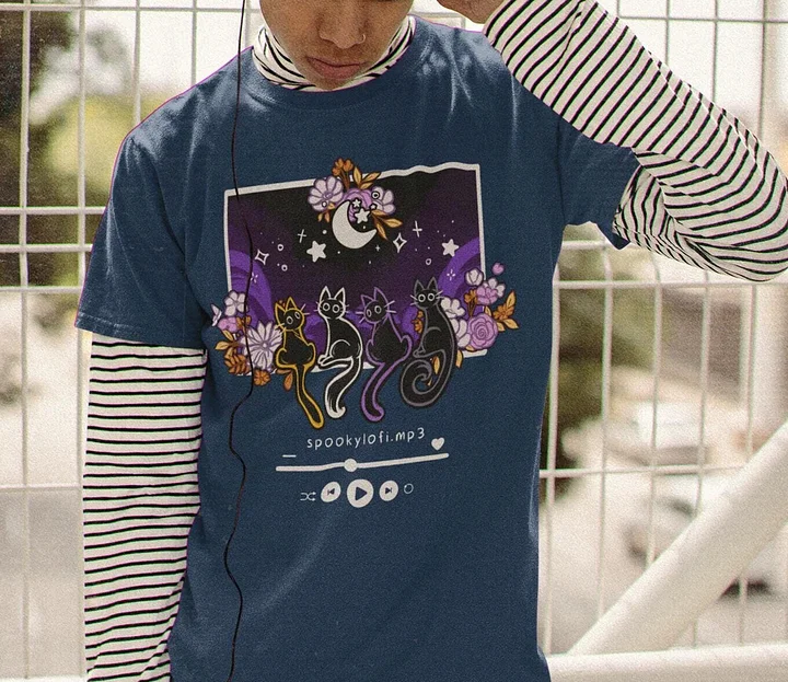Subtle Nonbinary Pride Lofi Cat Tee product image (1)