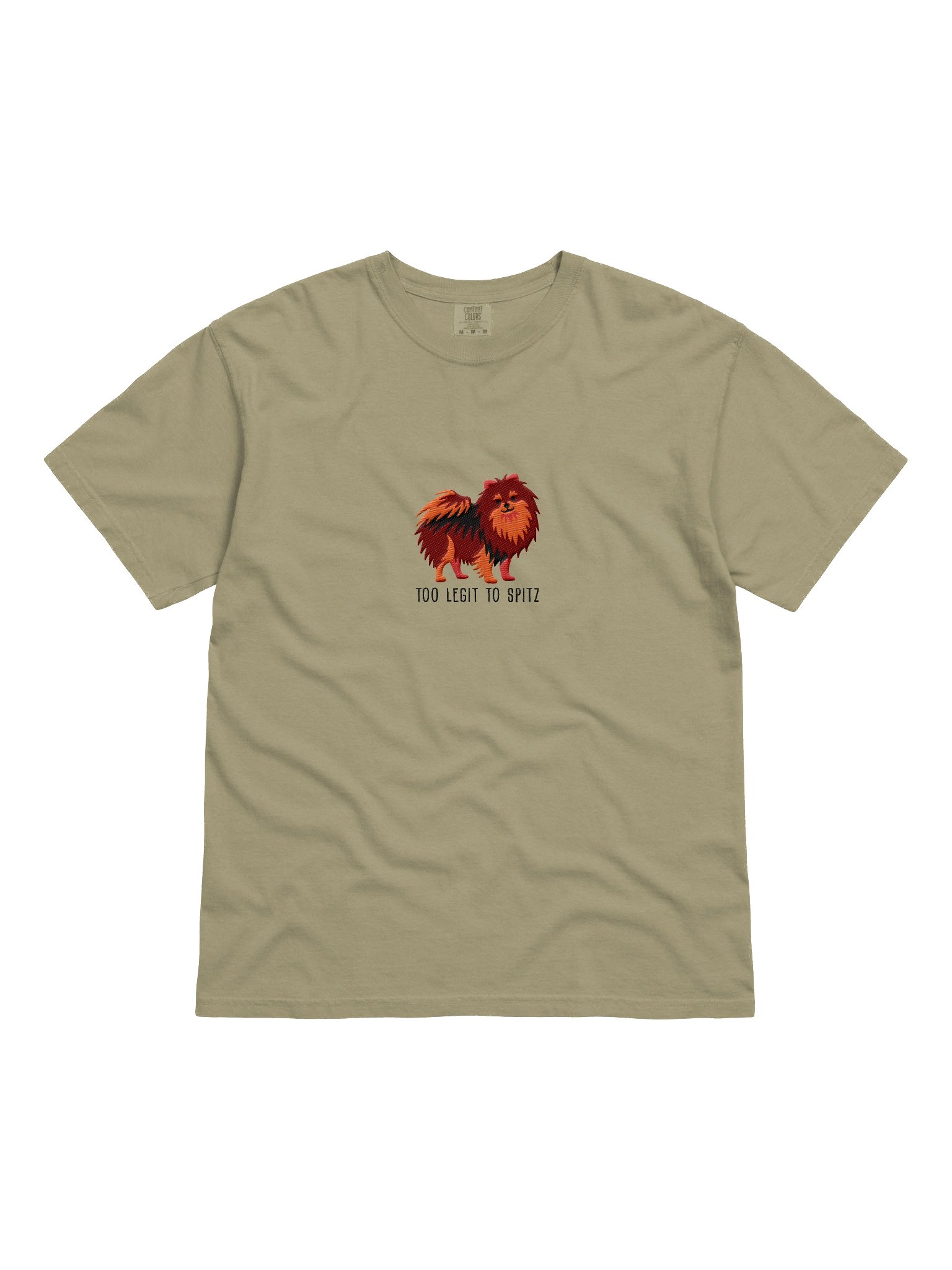 Too Legit to Spitz T-Shirt(Embroidered) of a Pomeranian(Chocolate & Tan) product image (4)