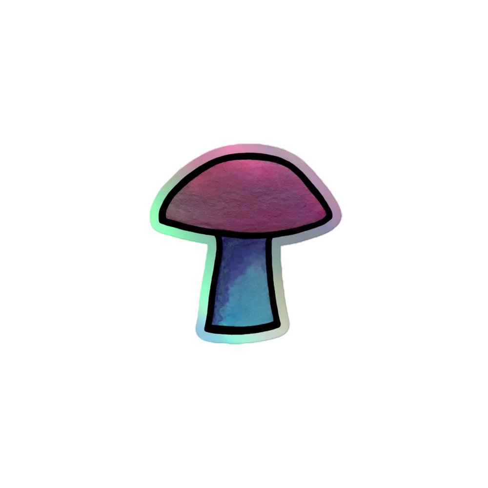 Gradient Mushie Holographic Sticker product image (1)