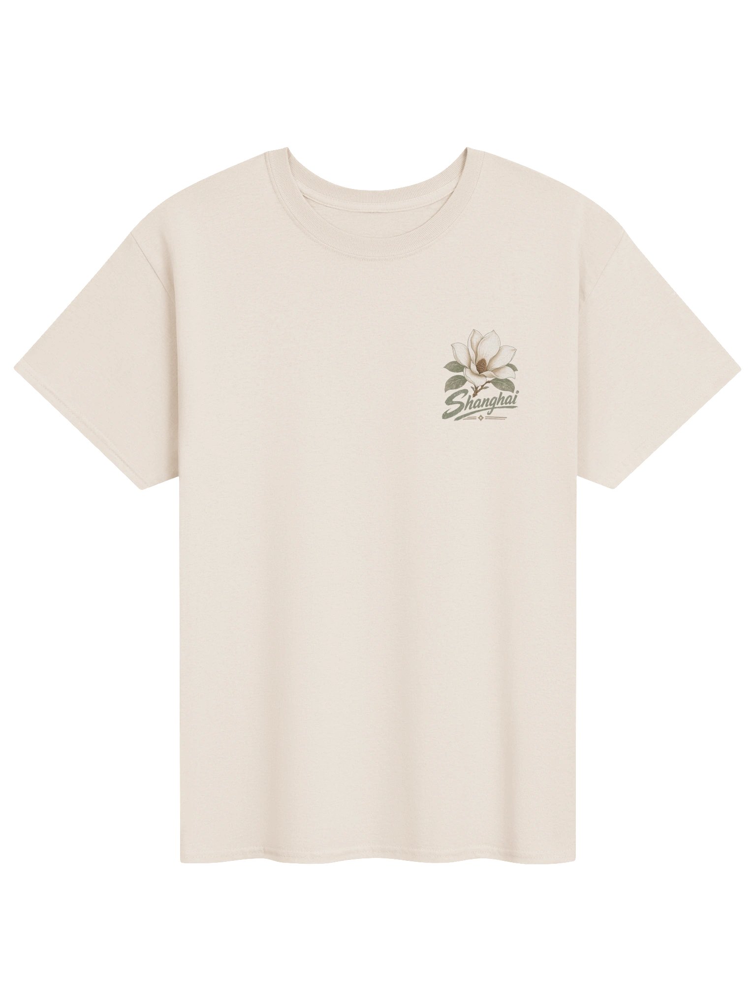 Shanghai Skyline Tee | Vintage Brown & Green Design | Heavyweight T-Shirt product image (2)