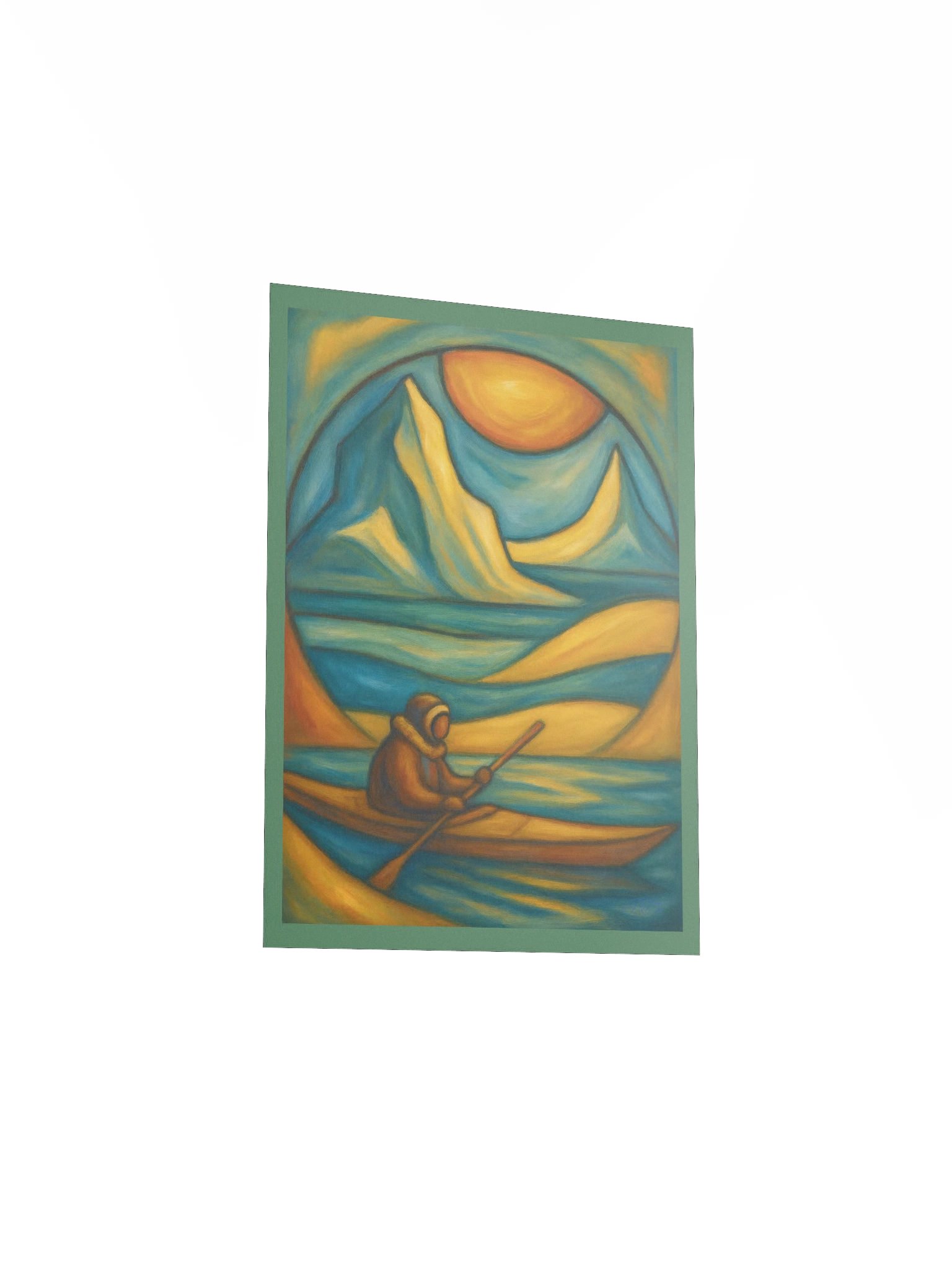 Sun Over Fjord – Poster - Abstract Nature Motif in Scandinavian Art Style product image (3)