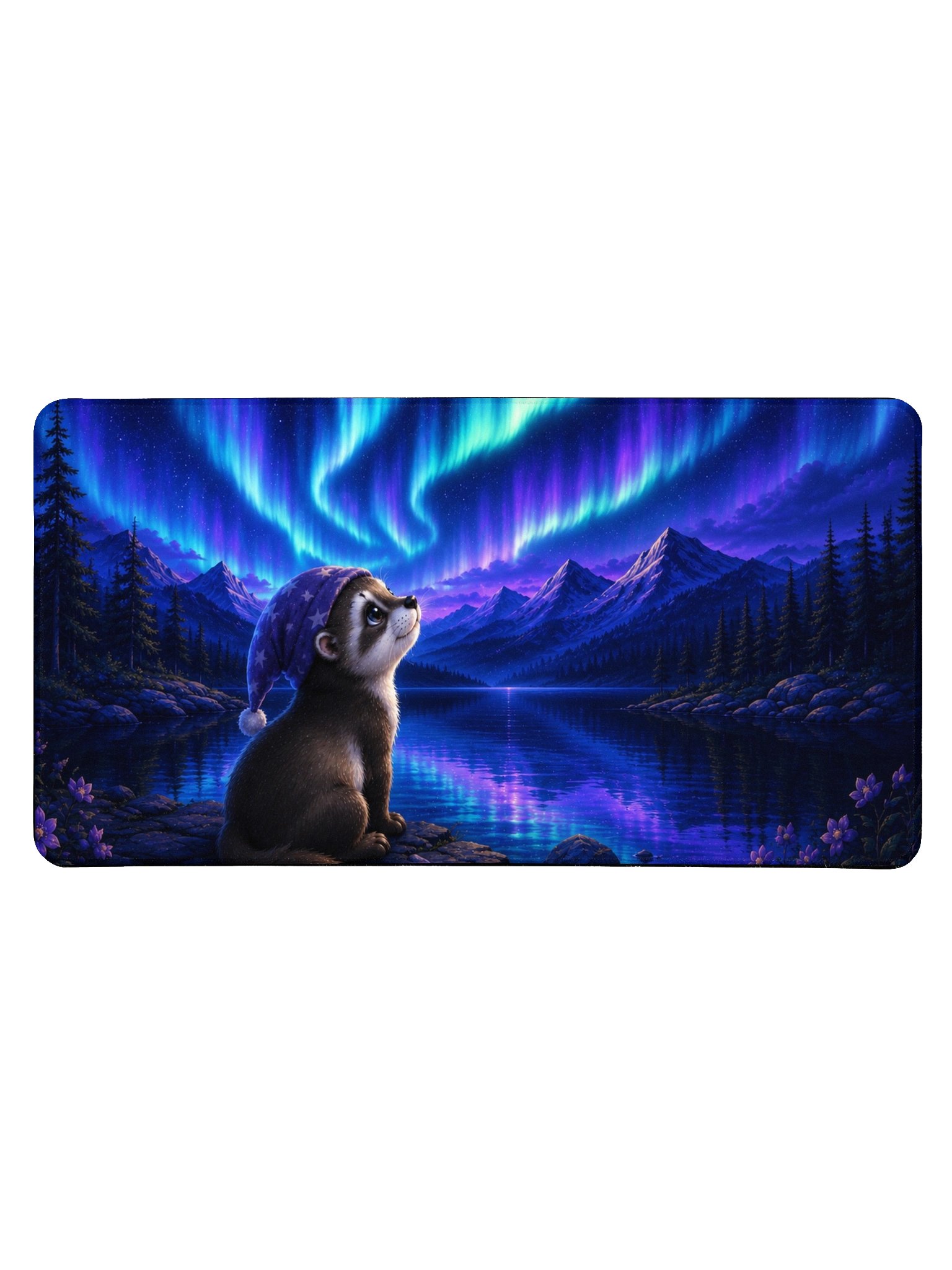 Moonlit Dreams Aurora Dreams Desk Mat | BabyEbonWorld product image (1)