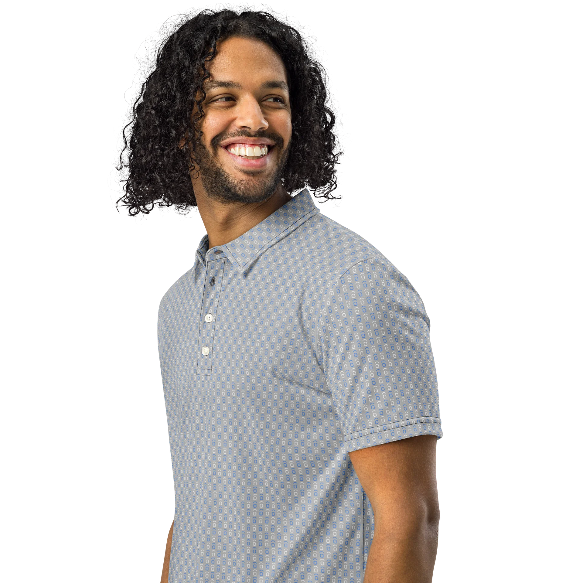 OVTLYR ALL OVER PRINT - POLO SHIRT - RUNS SMALL (ORDER NEXT SIZE UP) - Grey product image (2)