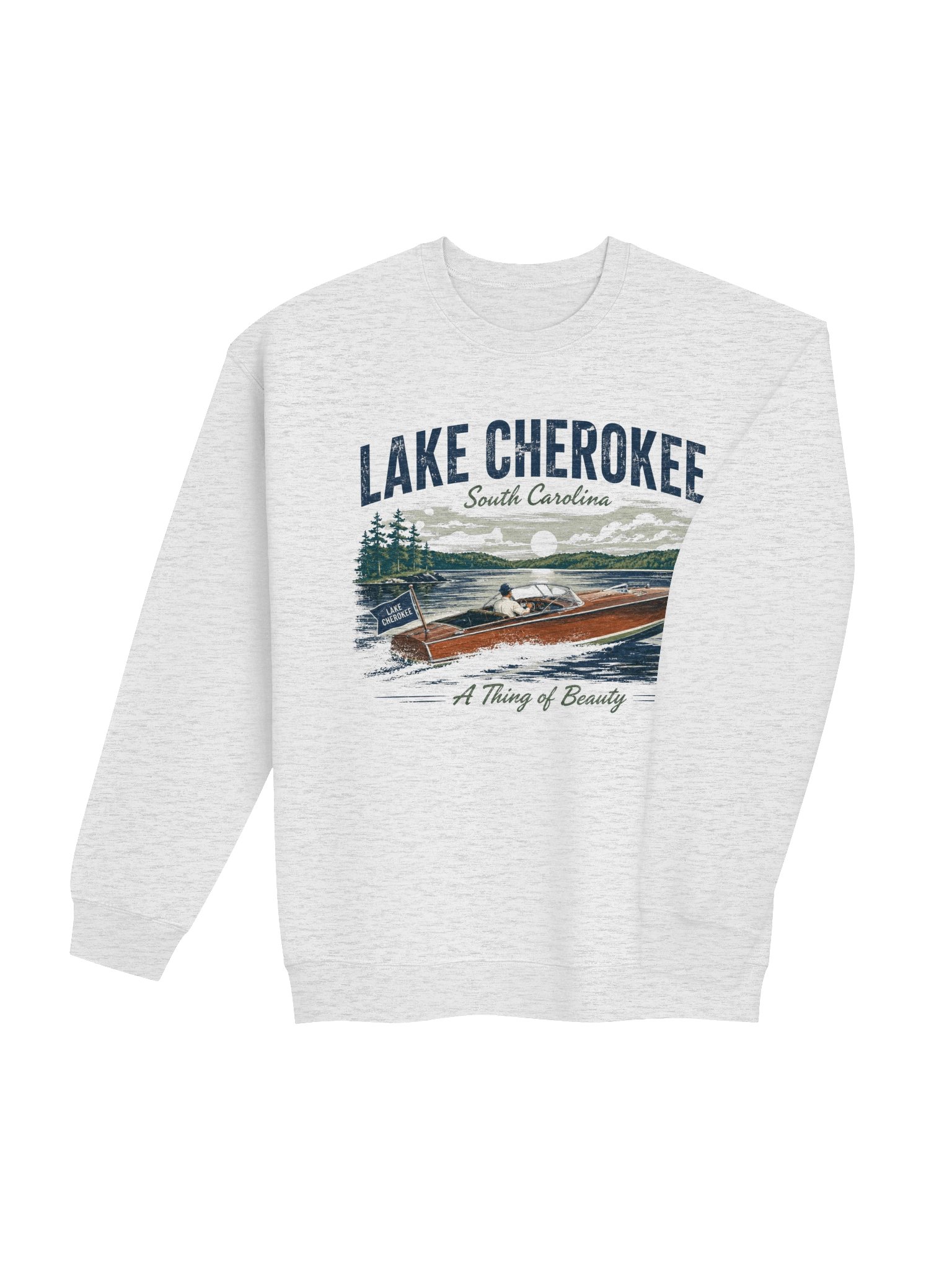 Lake Cherokee Vintage Boat Sweatshirt - front logo product image (4)