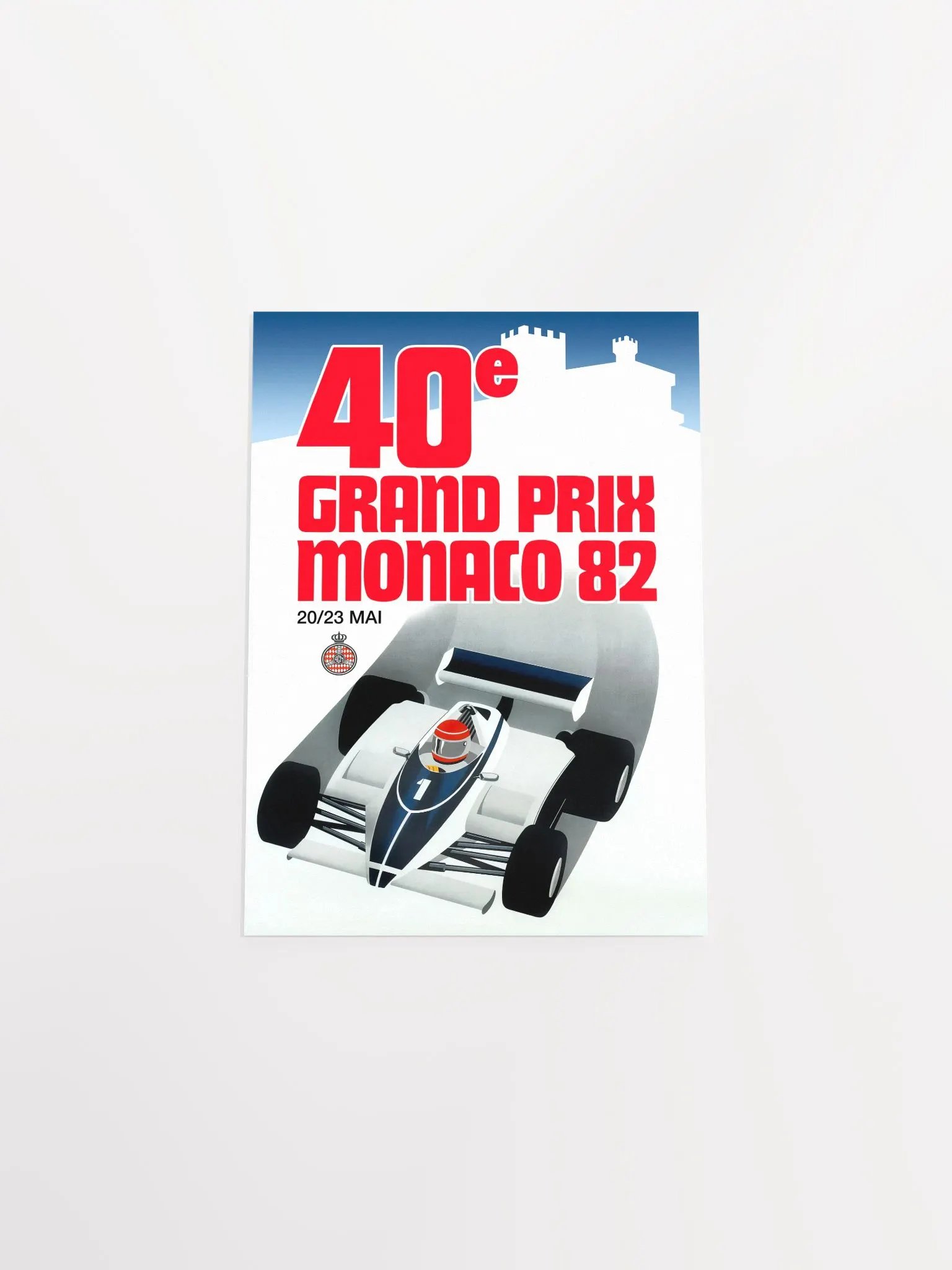 Monaco Vintage F1 Grand Prix, 1982 poster — Vintage Formula 1 poster, Monaco Grand Prix poster, retro travel poster product image (9)