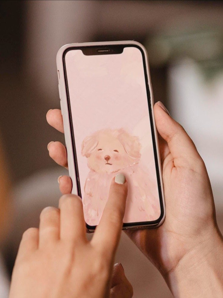 Cute Pink Mochi Phone Wallpapers | Freebies product image (3)