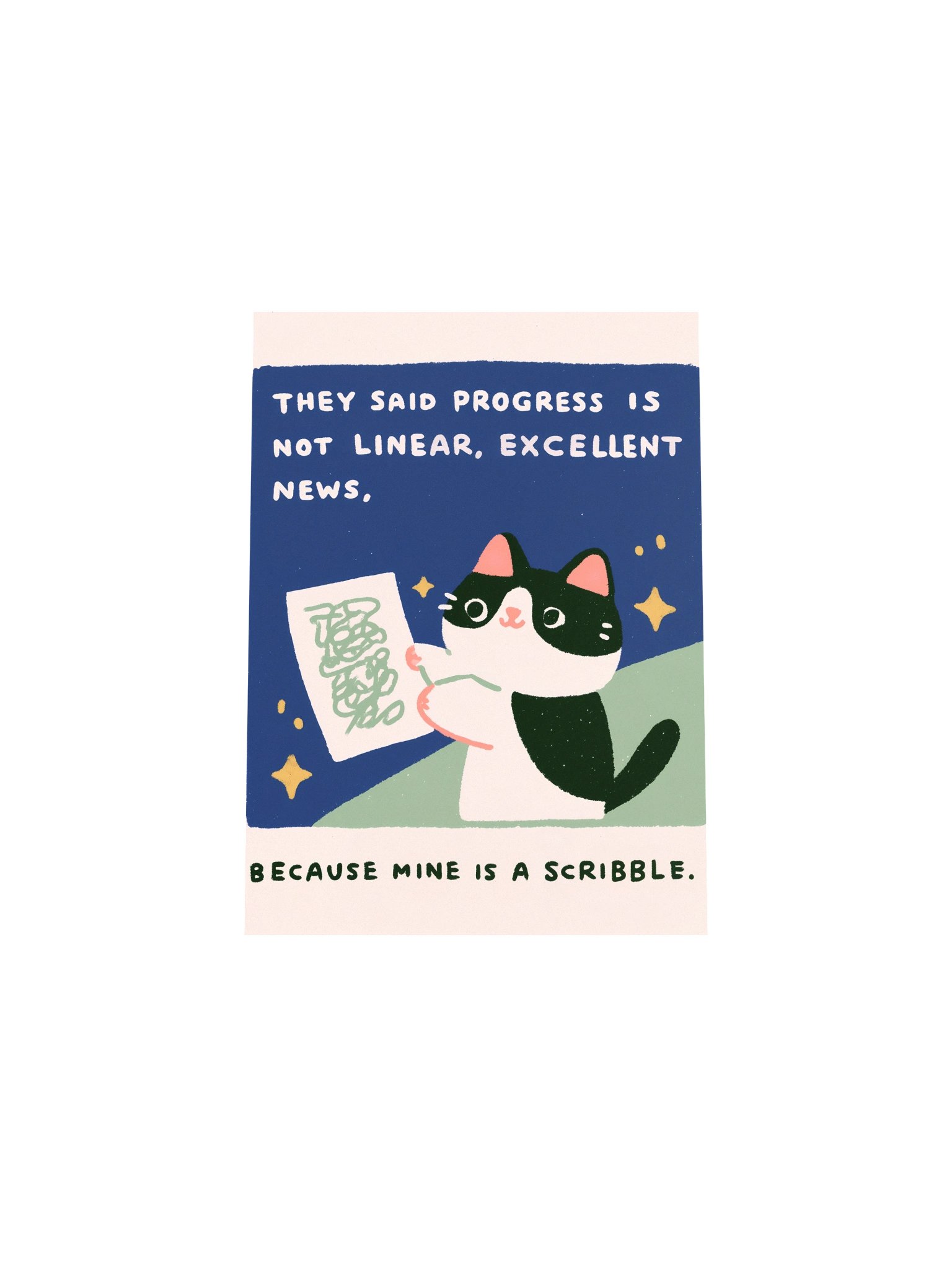 Progress Is a Scribble Cat Poster product image (21)