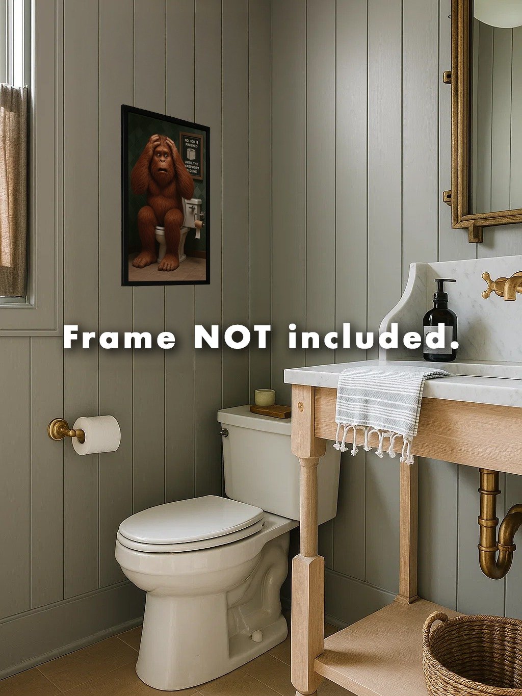 "Bigfoot's Worst Nightmare" – Funny Bathroom Wall Art Poster product image (7)