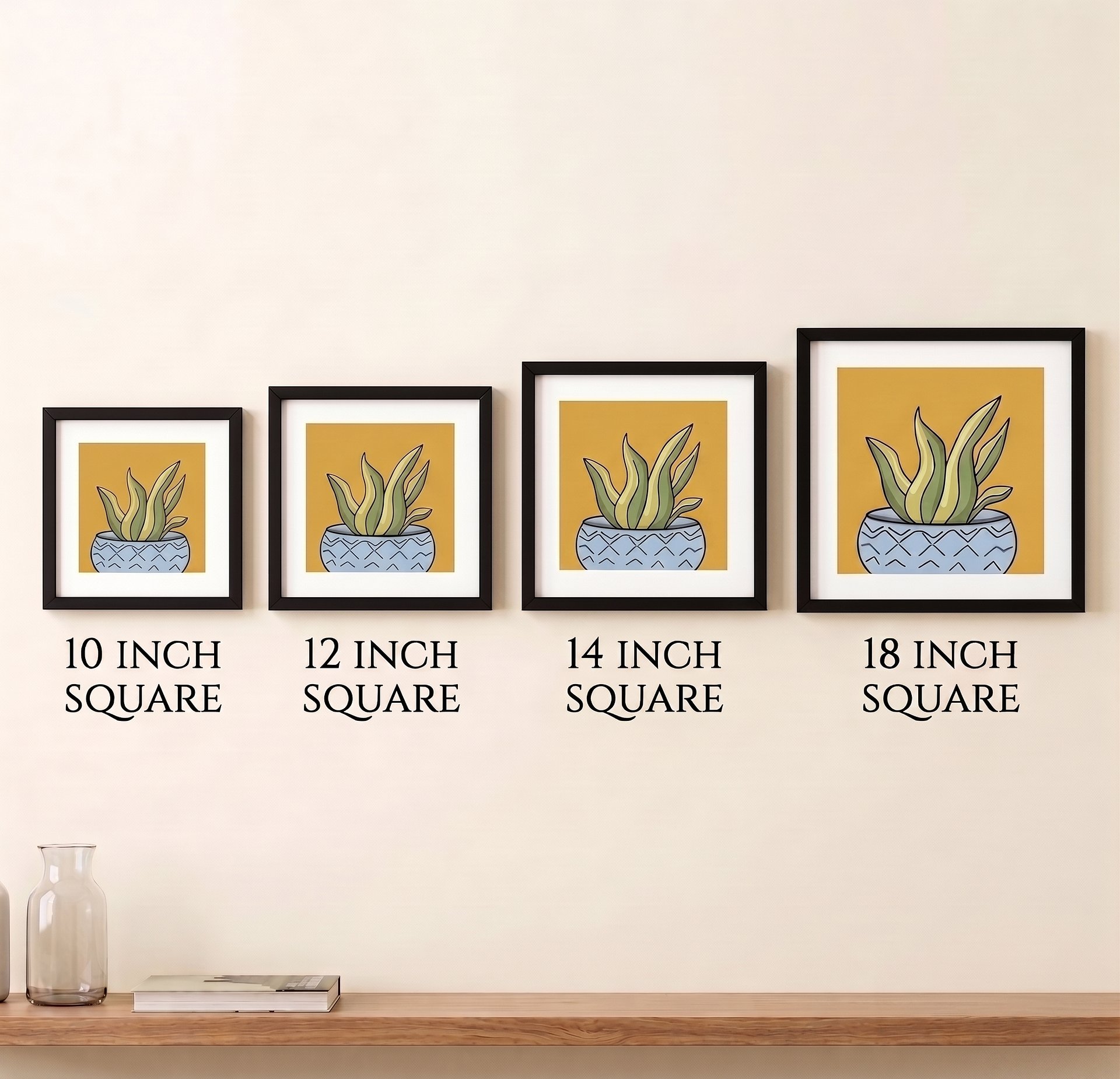 Aloe Vera Succulent Framed Wall Art – Modern Aloe Barbadensis Miller Botanical Print product image (22)