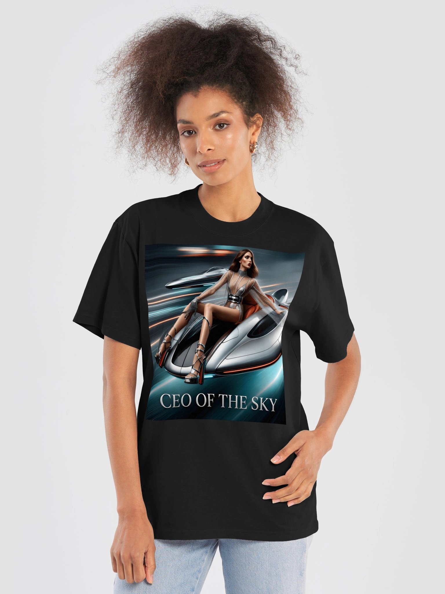 CEO Of The Sky T-Shirt | Futuristic Cyberpunk Fashion Tee | Boss Energy Shirt product image (6)