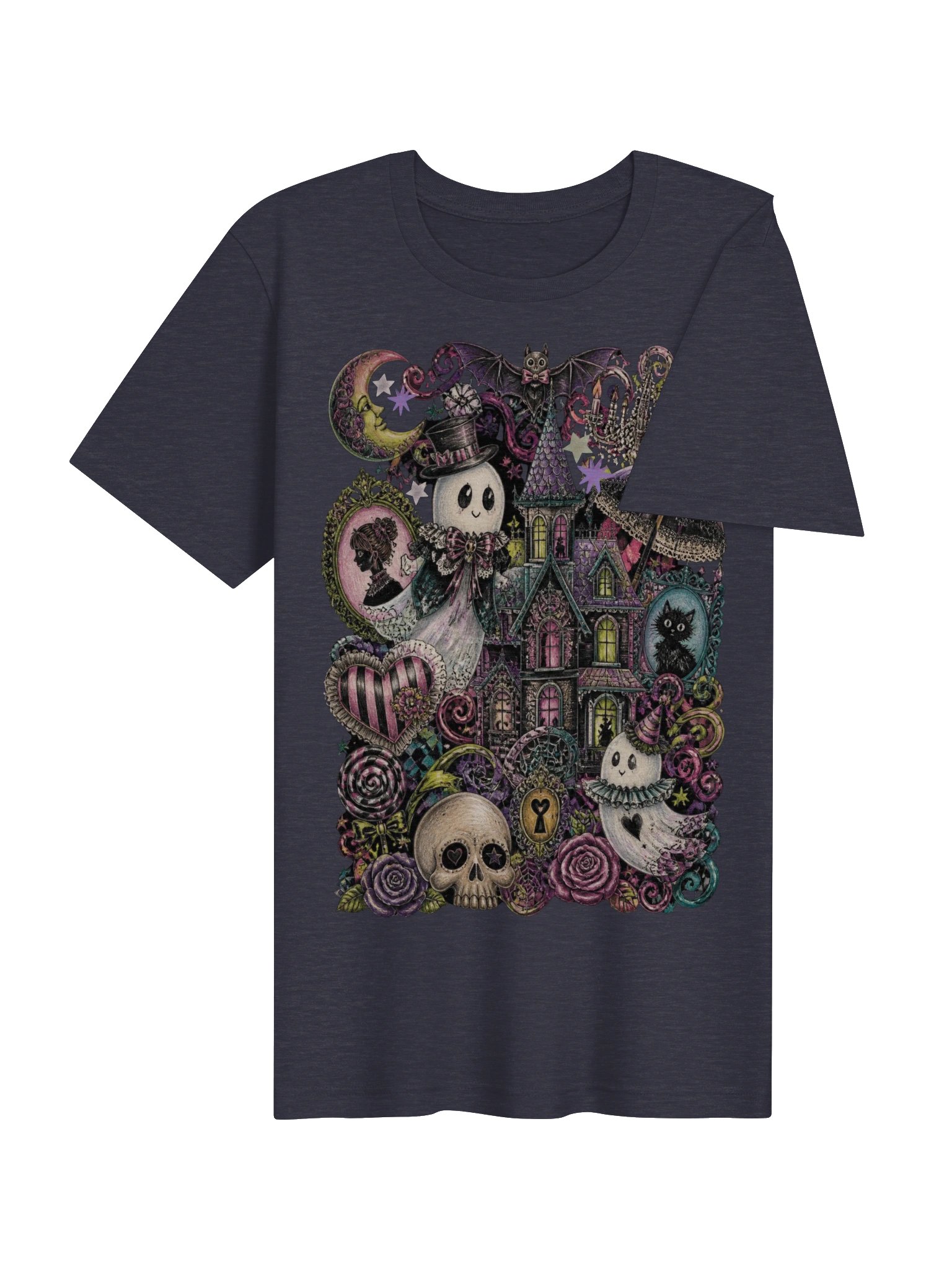 Whimsigoth Halloween Shirt, Victorian Haunted House Cute Ghost Tee product image (5)