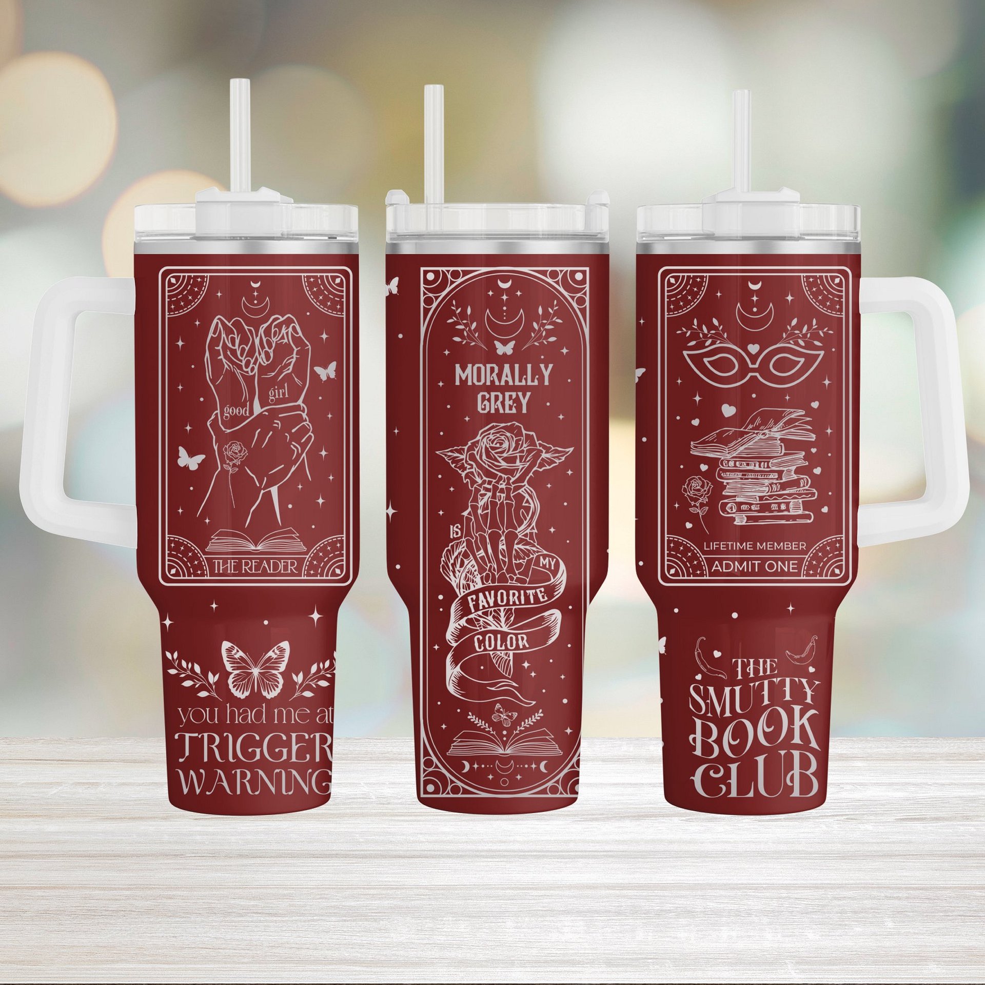 Smut Dark Romance Morally Grey Warning Witchy Laser Engraved SVG, 40oz Tumbler with Handle, Cricut Silhouette File, Digital Download product image (4)