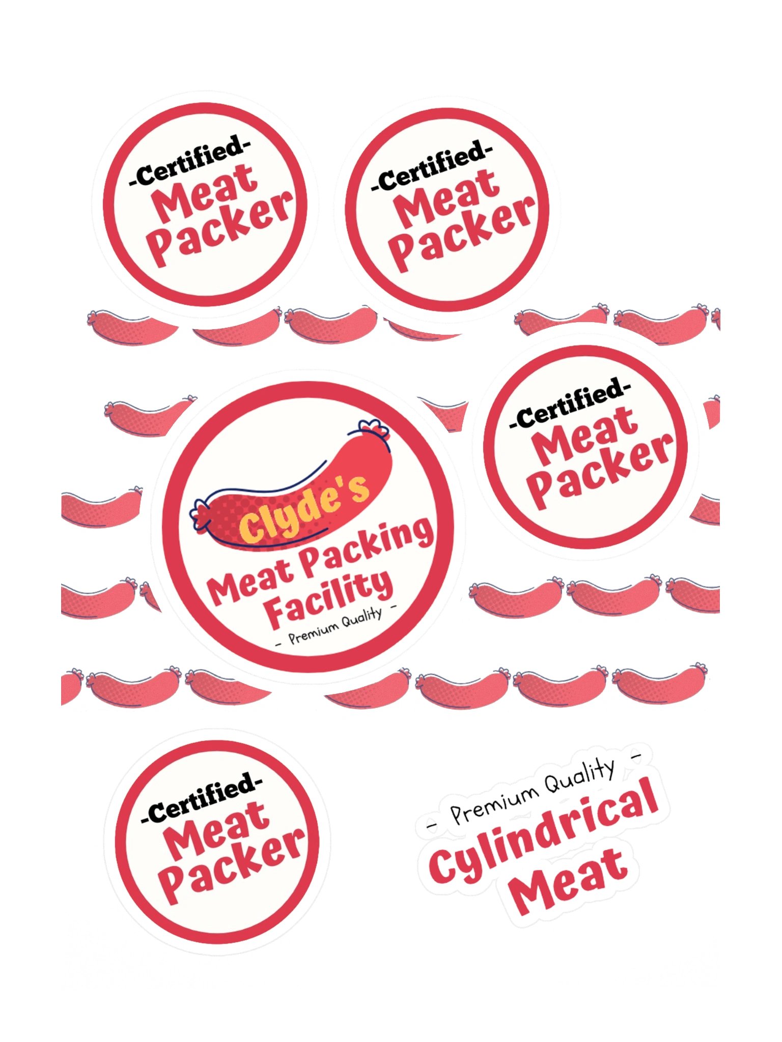 Clyde's Meat Packing Facilty | Kiss Cut Sticker Sheet with Custom Background product image (3)