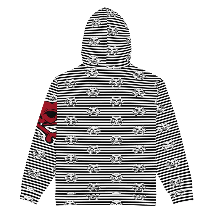 Blaque and White Kat Skull Remix Stripped Hoodie product image (2)