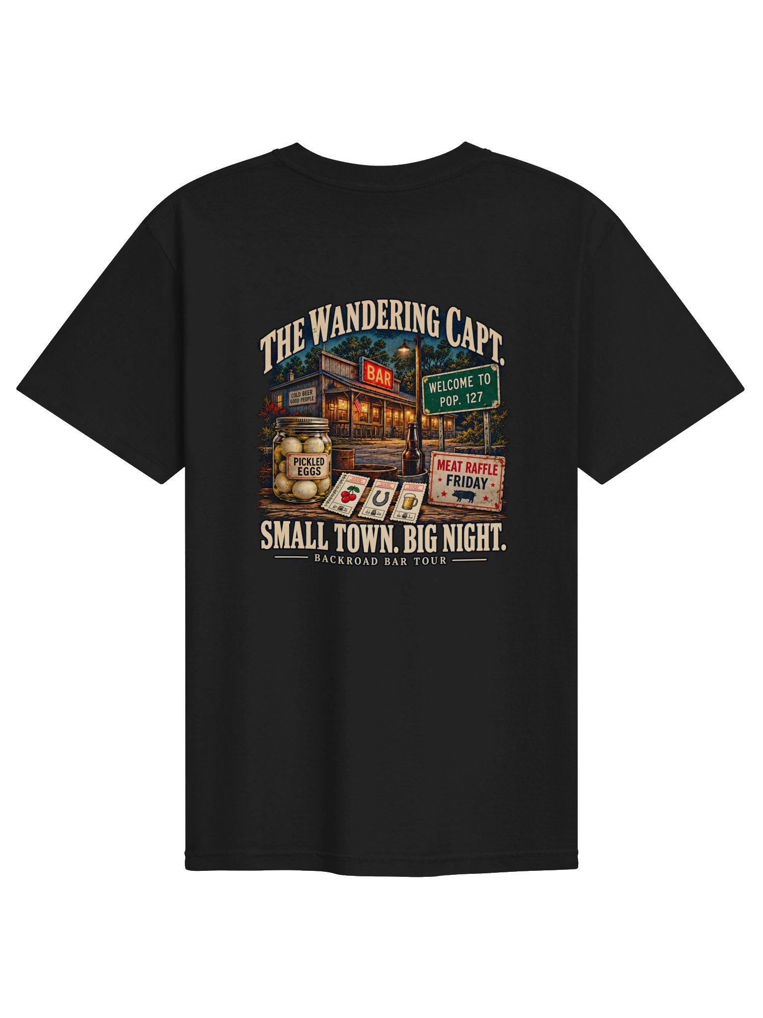 Small Town. Big Night. — Backroad Bar Tour Tee product image (1)