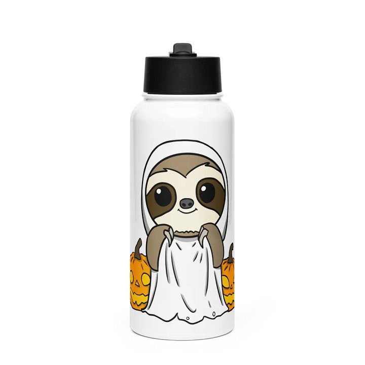 Stainless Steel Water bottle With Straw - Ghost product image (1)