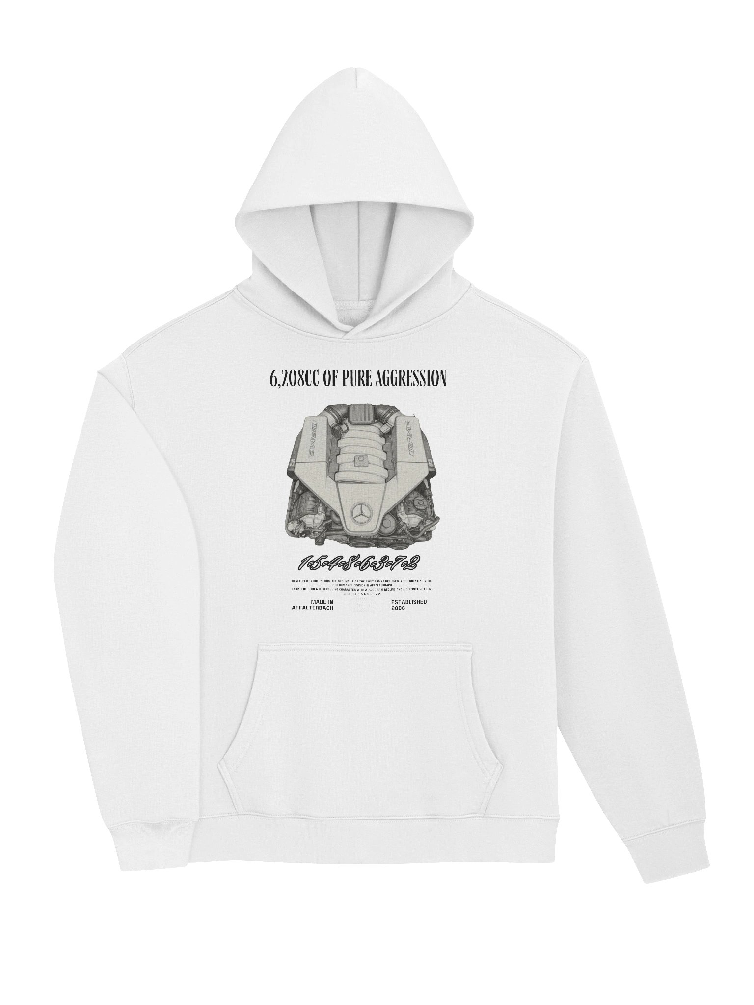 The 6.2L Symphony Hoodie: White Front Print product image (3)
