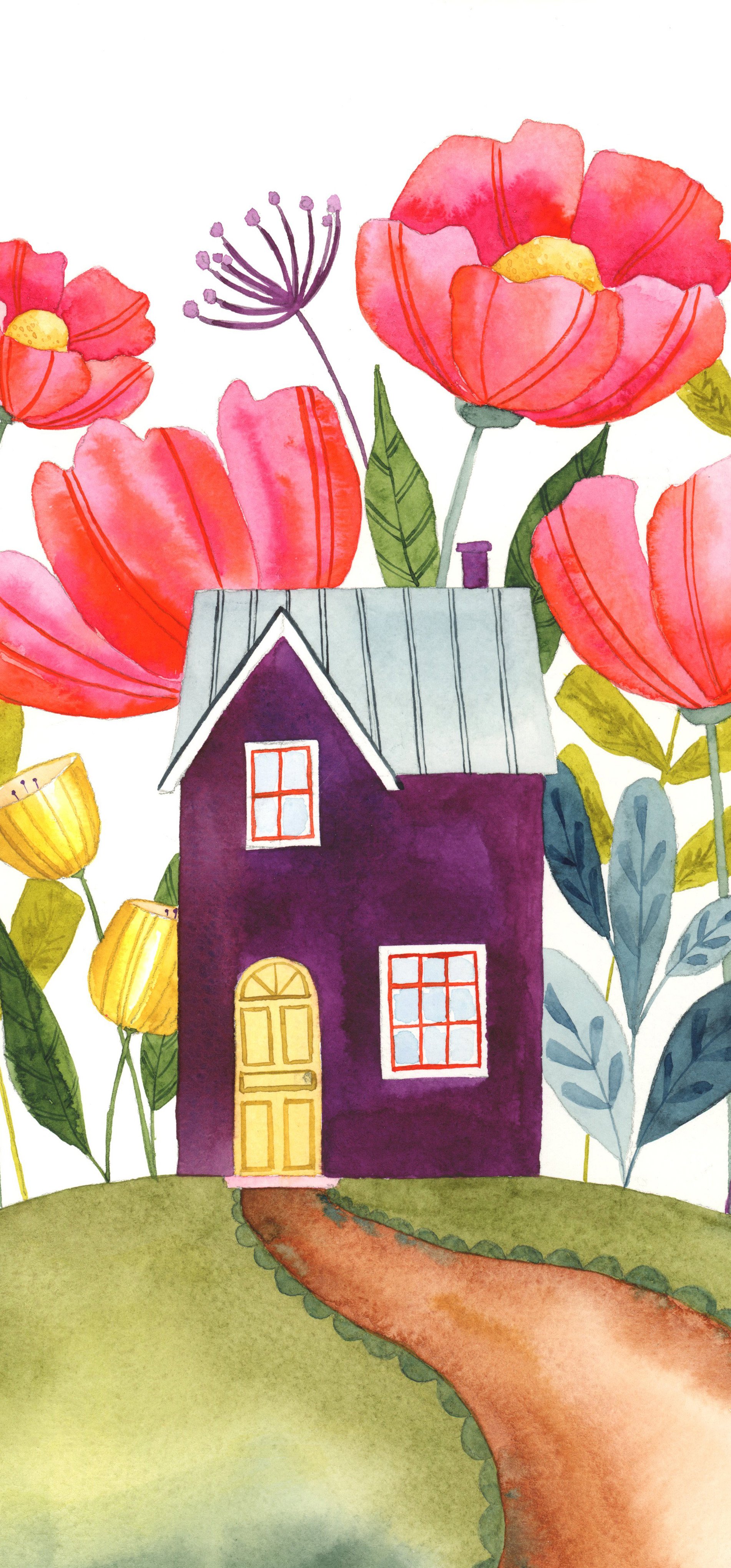 The Bloomhouse Phone Bundle - 8 Original Watercolor Phone Wallpapers product image (4)