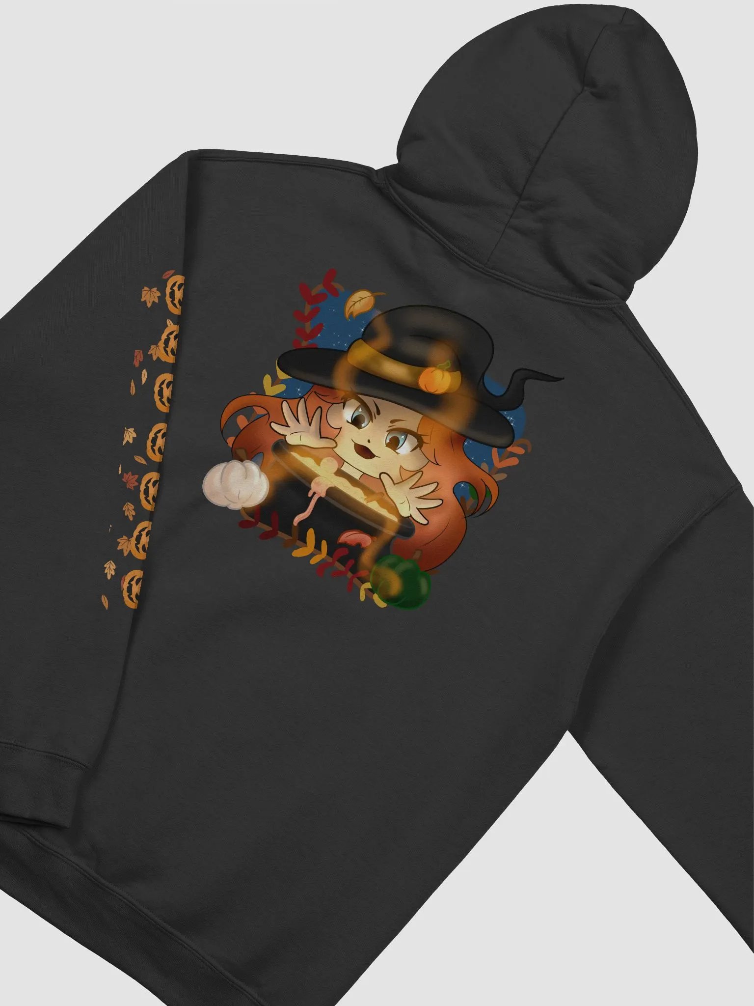 Pumpkin Witch Panda Hoodie - Front Design product image (3)